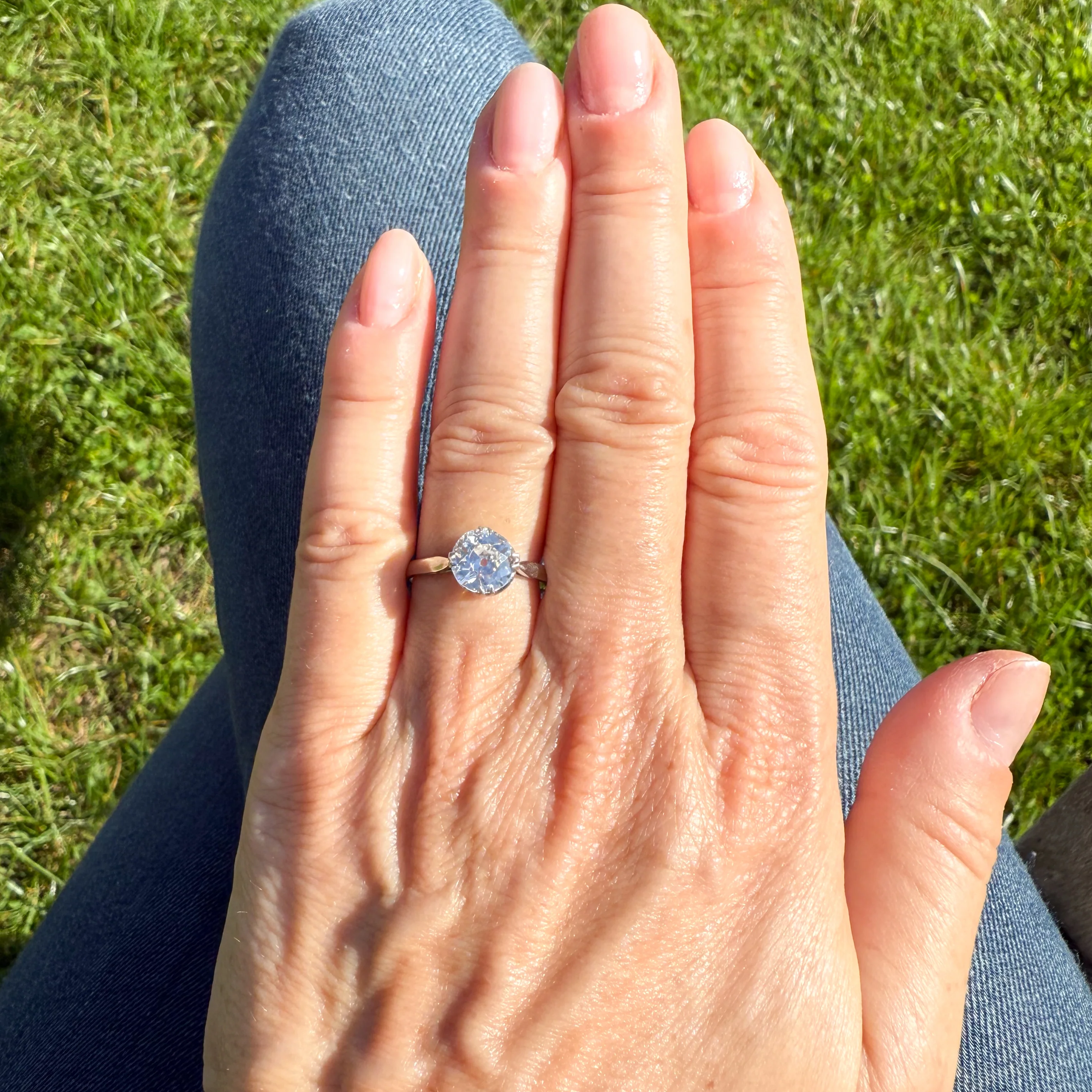 Art Deco 1.51 Carat Old Cut Diamond Engagement Ring, circa 1920 - Image 7
