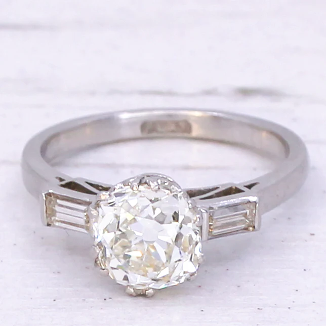 Art Deco 1.53 Carat Old Cut Diamond Engagement Ring, circa 1925 - Image 3