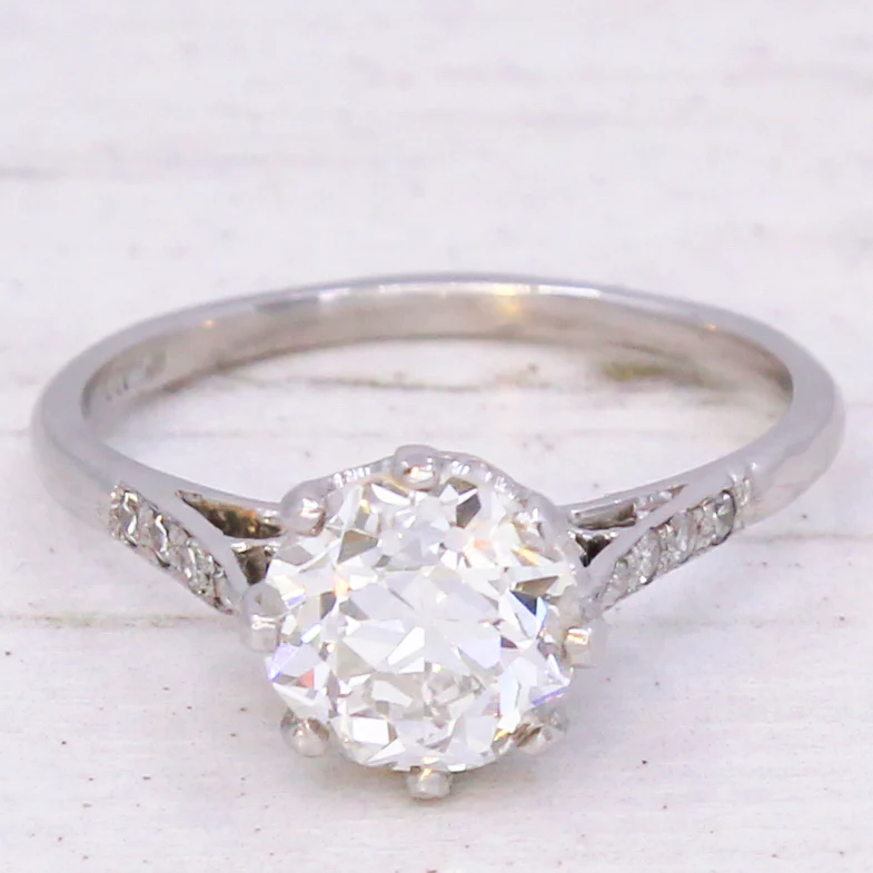 Art Deco 1.53 Carat Old Cut Diamond Engagement Ring, circa 1930 - Image 3