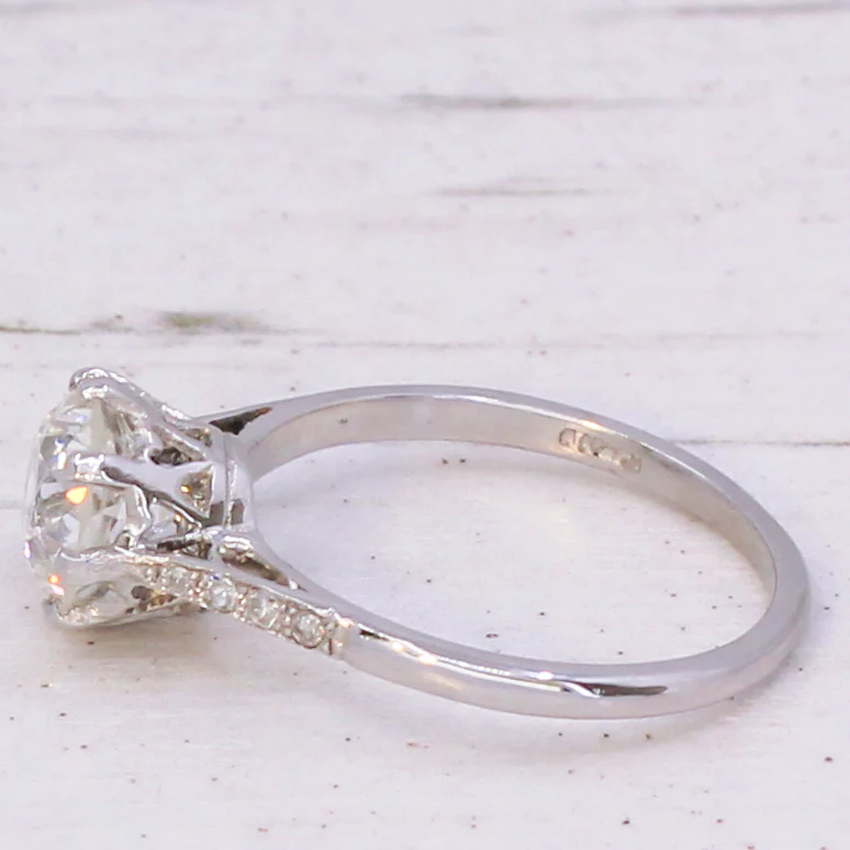 Art Deco 1.53 Carat Old Cut Diamond Engagement Ring, circa 1930 - Image 4