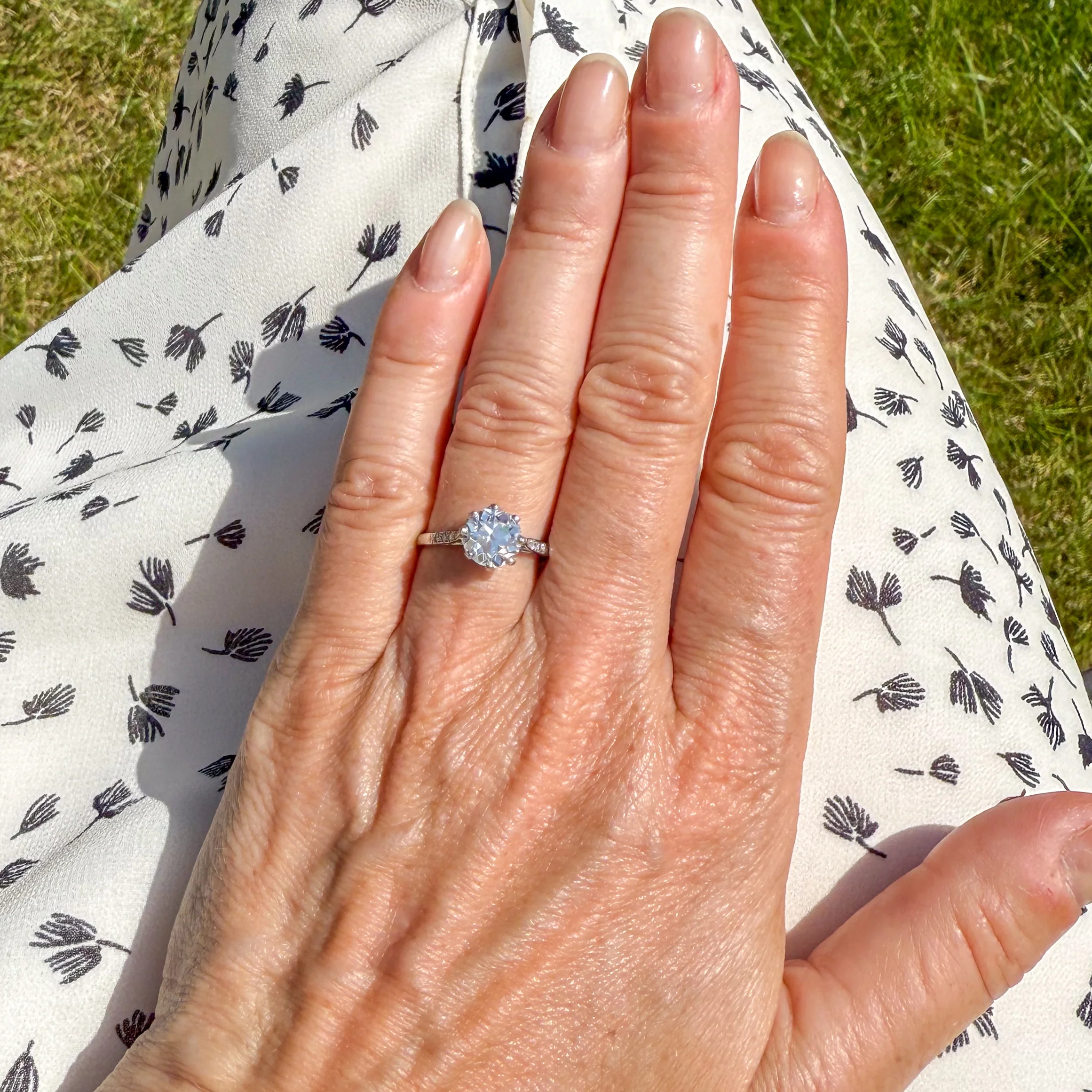 Art Deco 1.53 Carat Old Cut Diamond Engagement Ring, circa 1930 - Image 6