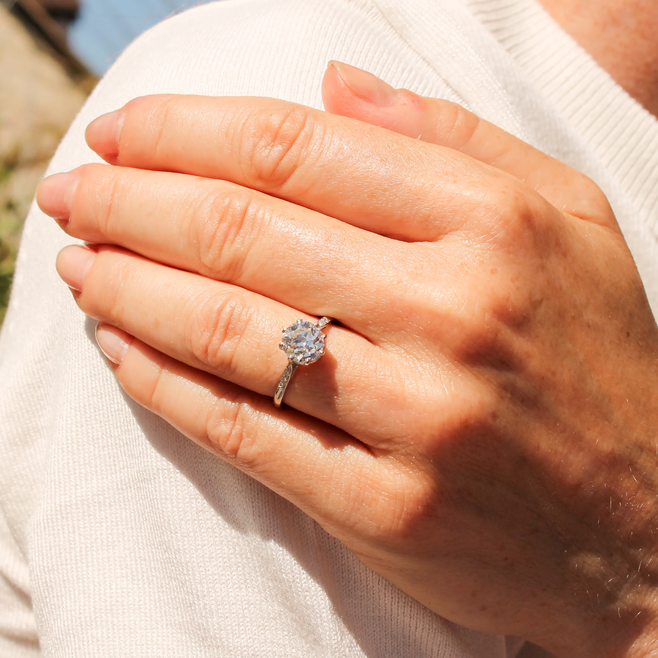 Art Deco 1.53 Carat Old Cut Diamond Engagement Ring, circa 1930 - Image 7