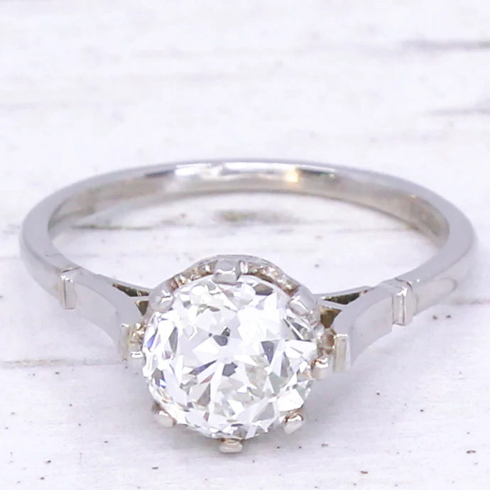 Art Deco 1.57 Carat Old Cut Diamond Engagement Ring, circa 1925 - Image 3