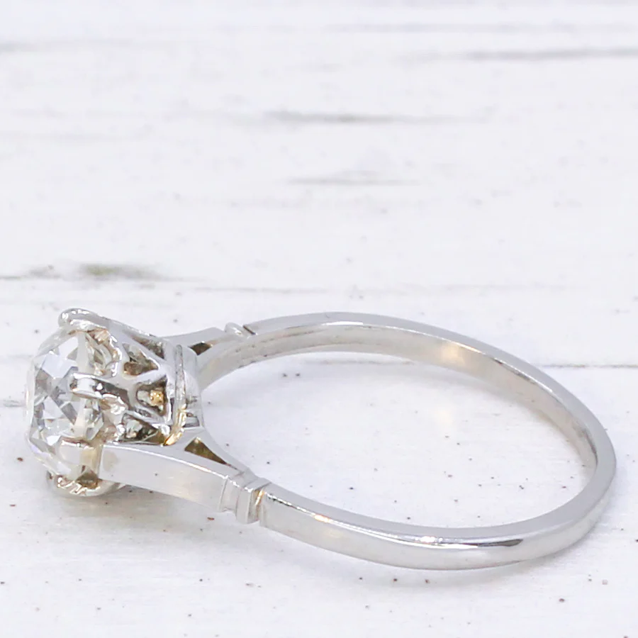 Art Deco 1.57 Carat Old Cut Diamond Engagement Ring, circa 1925 - Image 4