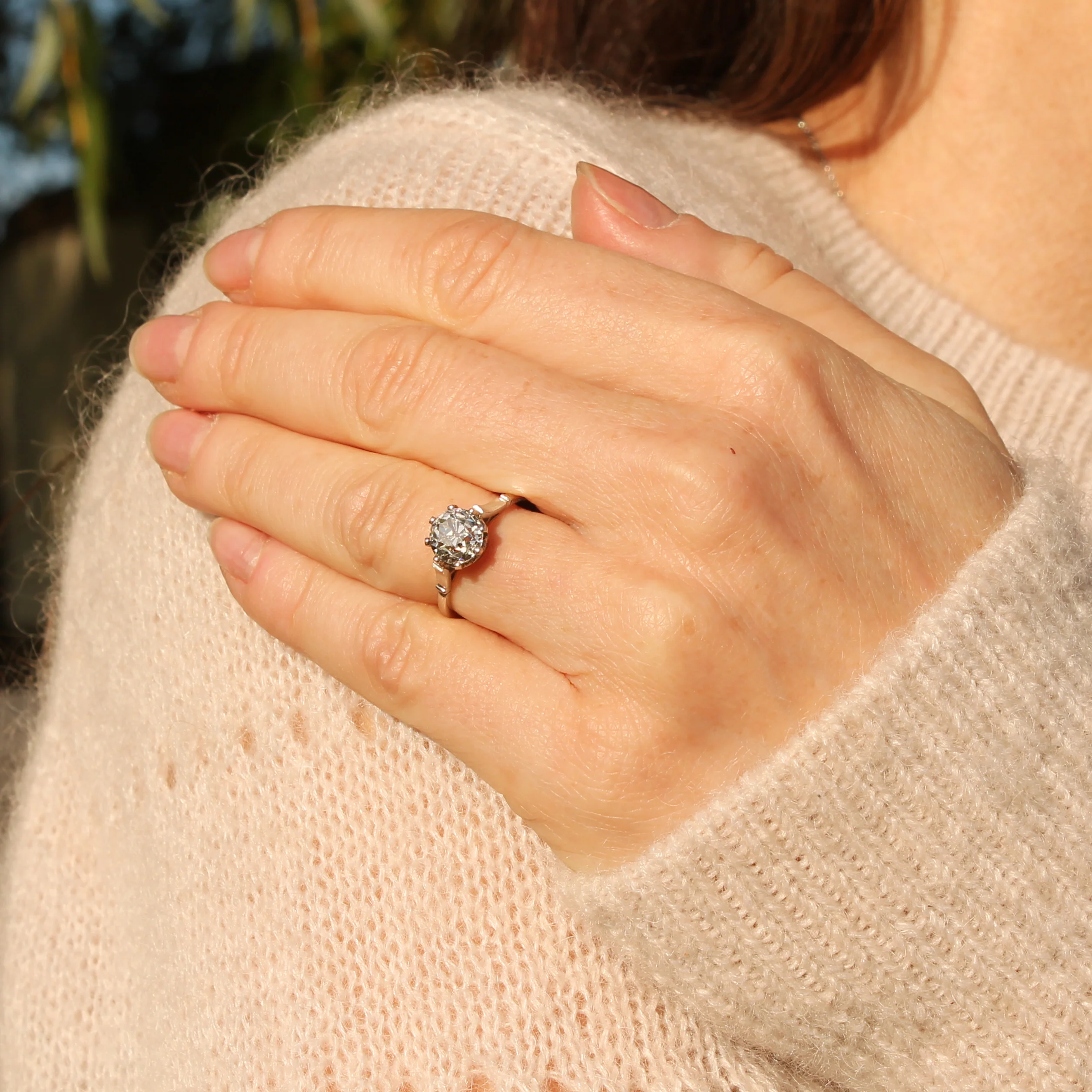 Art Deco 1.57 Carat Old Cut Diamond Engagement Ring, circa 1925 - Image 8