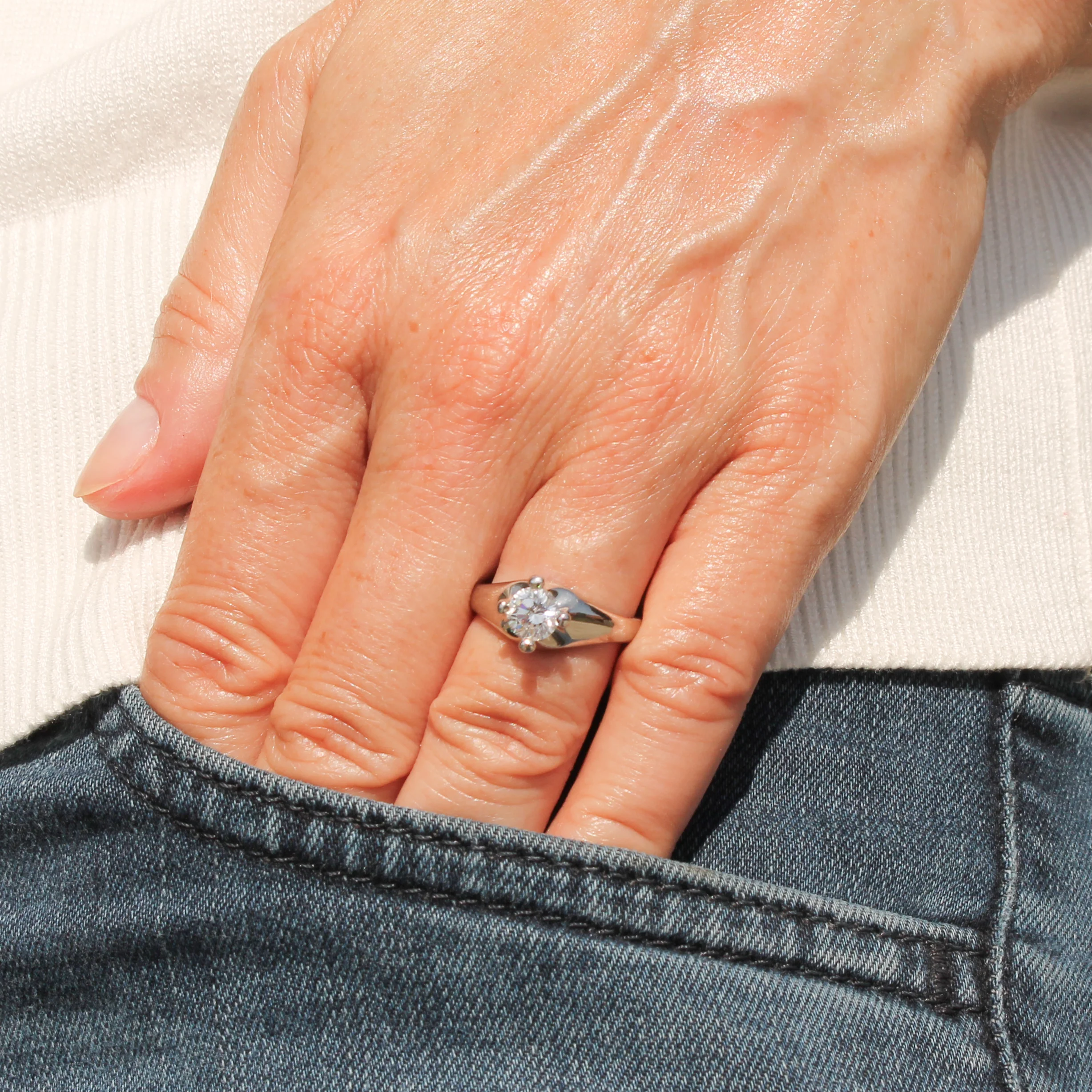 Art Deco 1.57 Carat Old Cut Diamond Engagement Ring, circa 1925 - Image 9