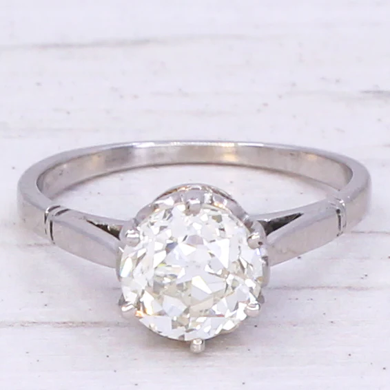 Art Deco 1.62 Carat Old Cut Diamond Engagement Ring, circa 1935 - Image 3