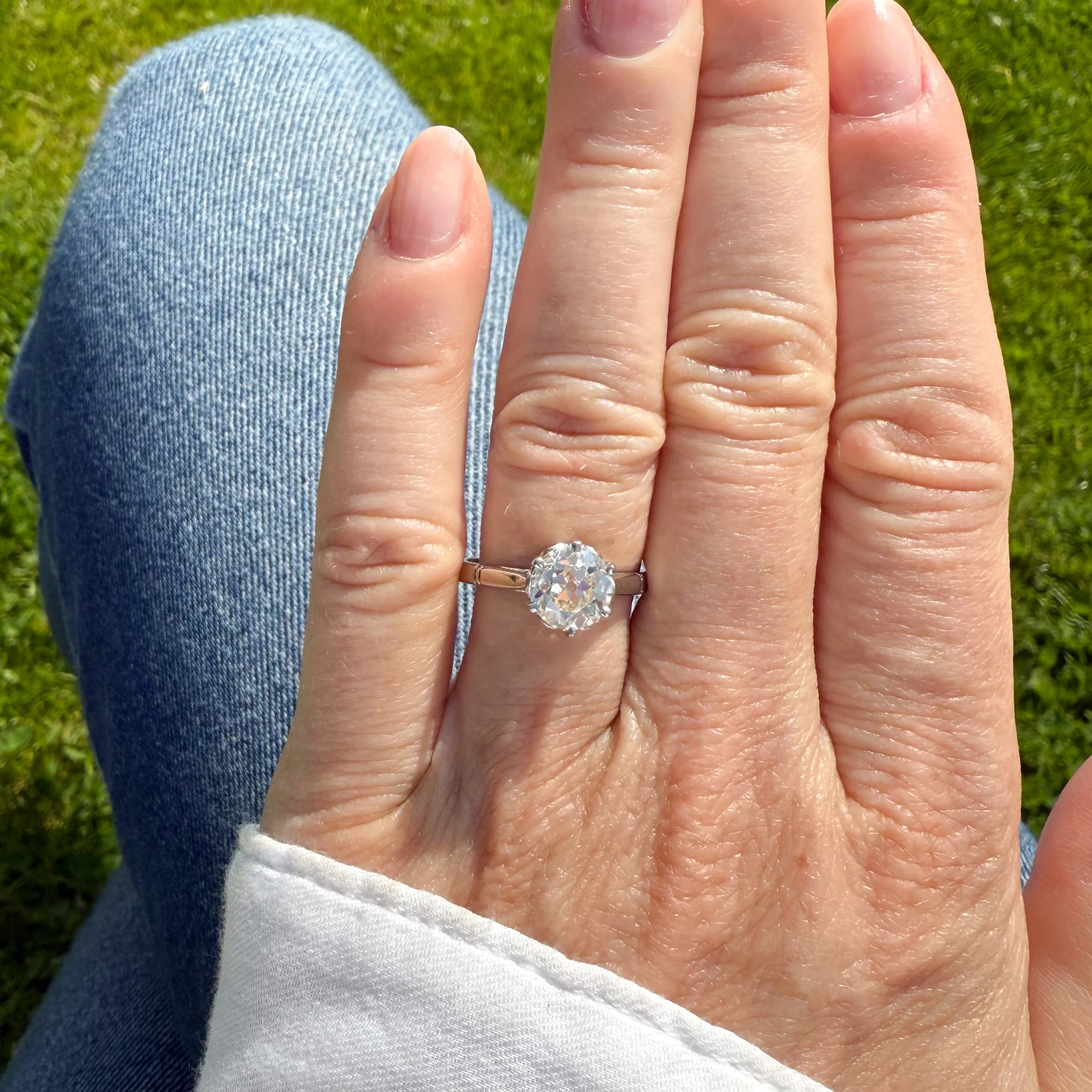 Art Deco 1.62 Carat Old Cut Diamond Engagement Ring, circa 1935 - Image 7