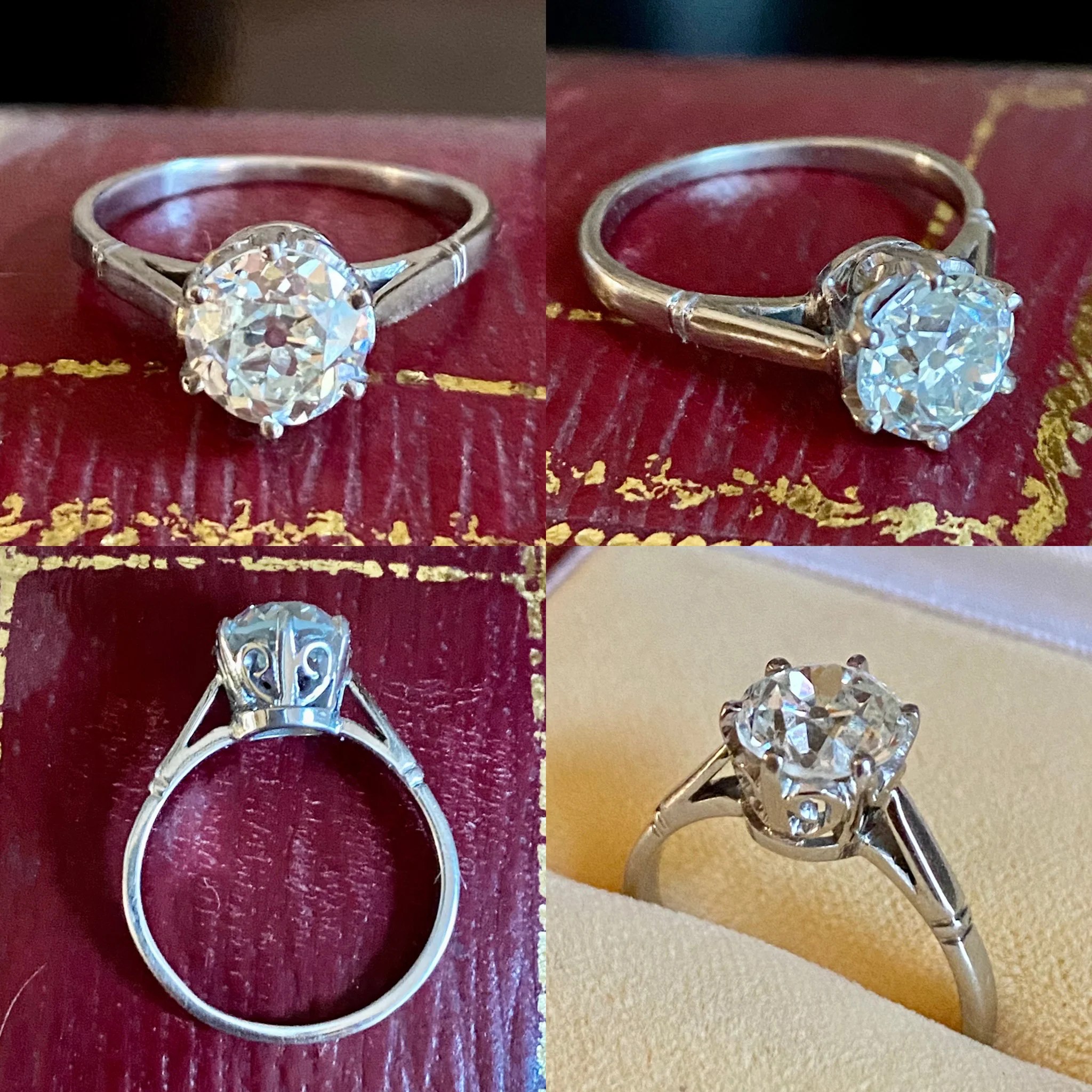 Art Deco 1.62 Carat Old Cut Diamond Engagement Ring, circa 1935 - Image 9