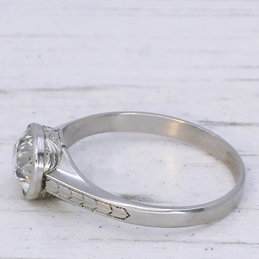 Art Deco 1.69 Carat Old Cut Diamond Engagement Ring, circa 1920 - Image 4
