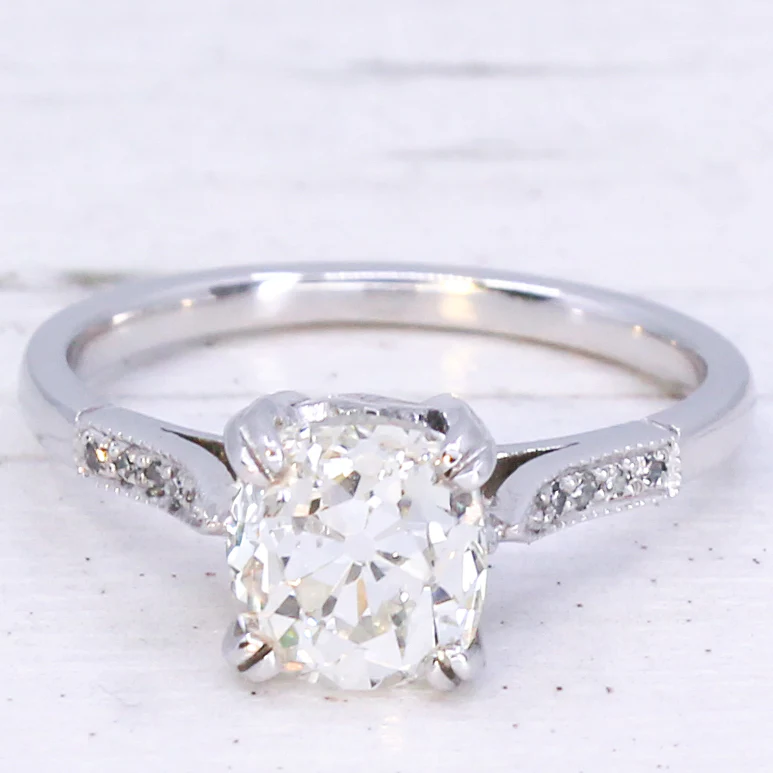 Art Deco 1.88 Carat Old Cut Diamond Engagement Ring, circa 1920 - Image 3