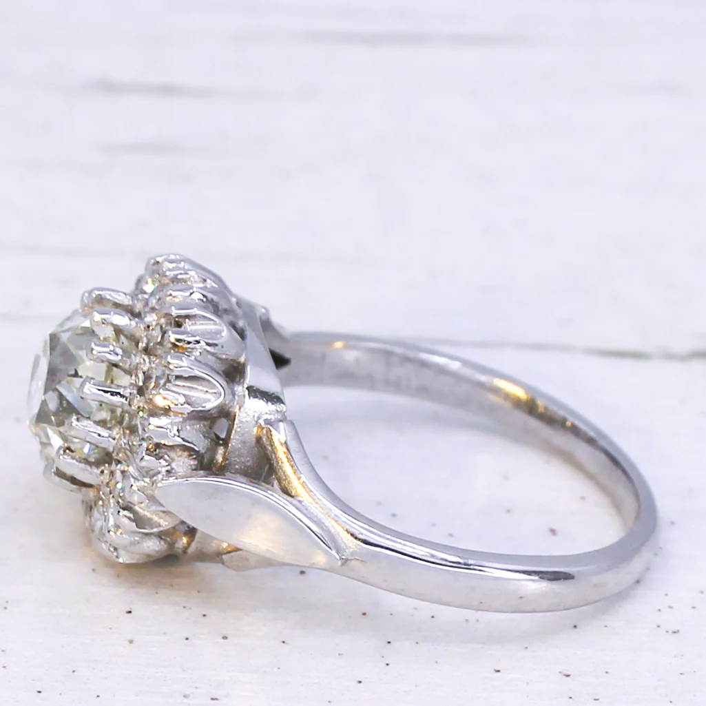 Art Deco 1.51 Carat Old Cut Diamond Coronet Cluster Ring, circa 1940 - Image 4
