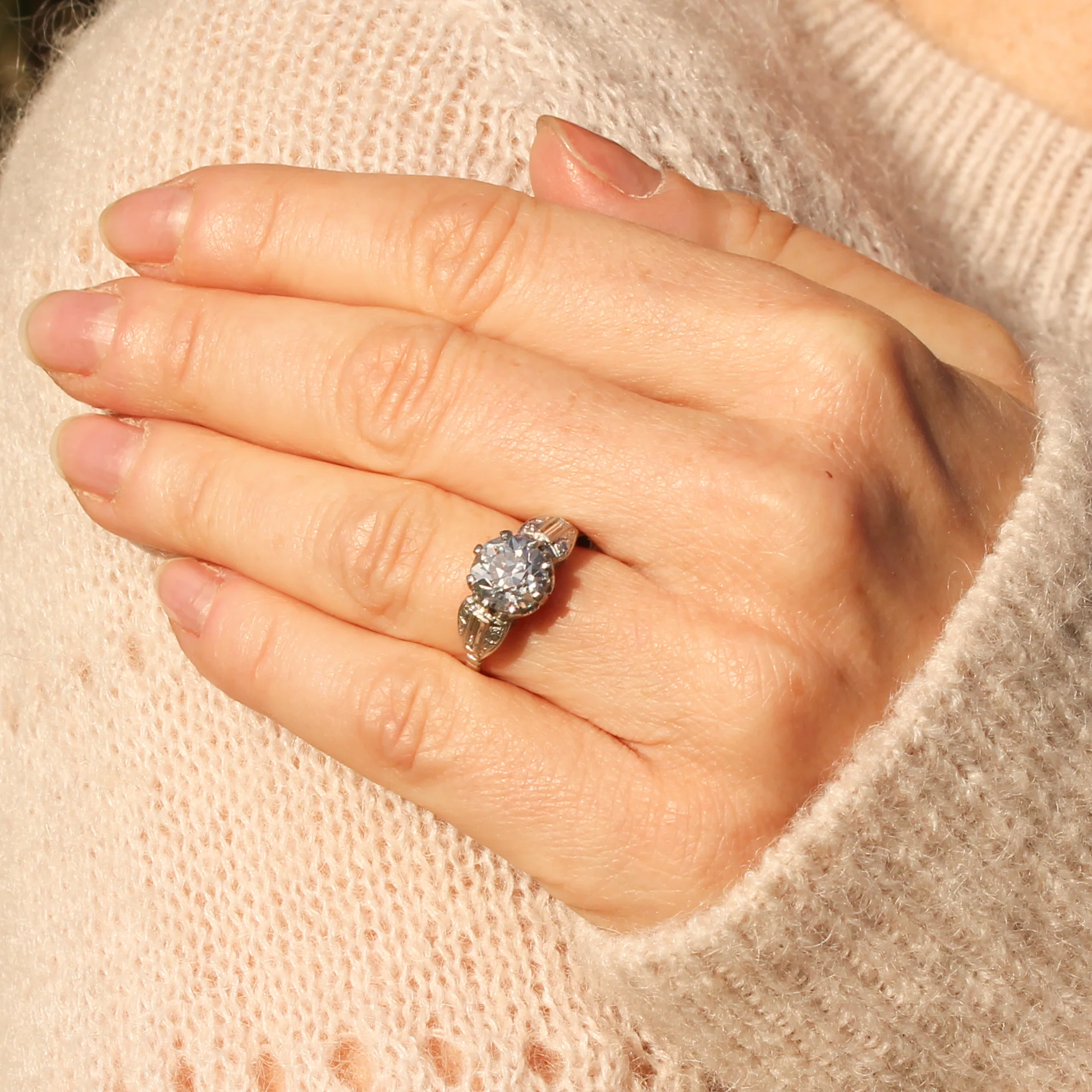 Art Deco 2.00 Carat Old Cut Diamond Engagement Ring, circa 1925 - Image 6