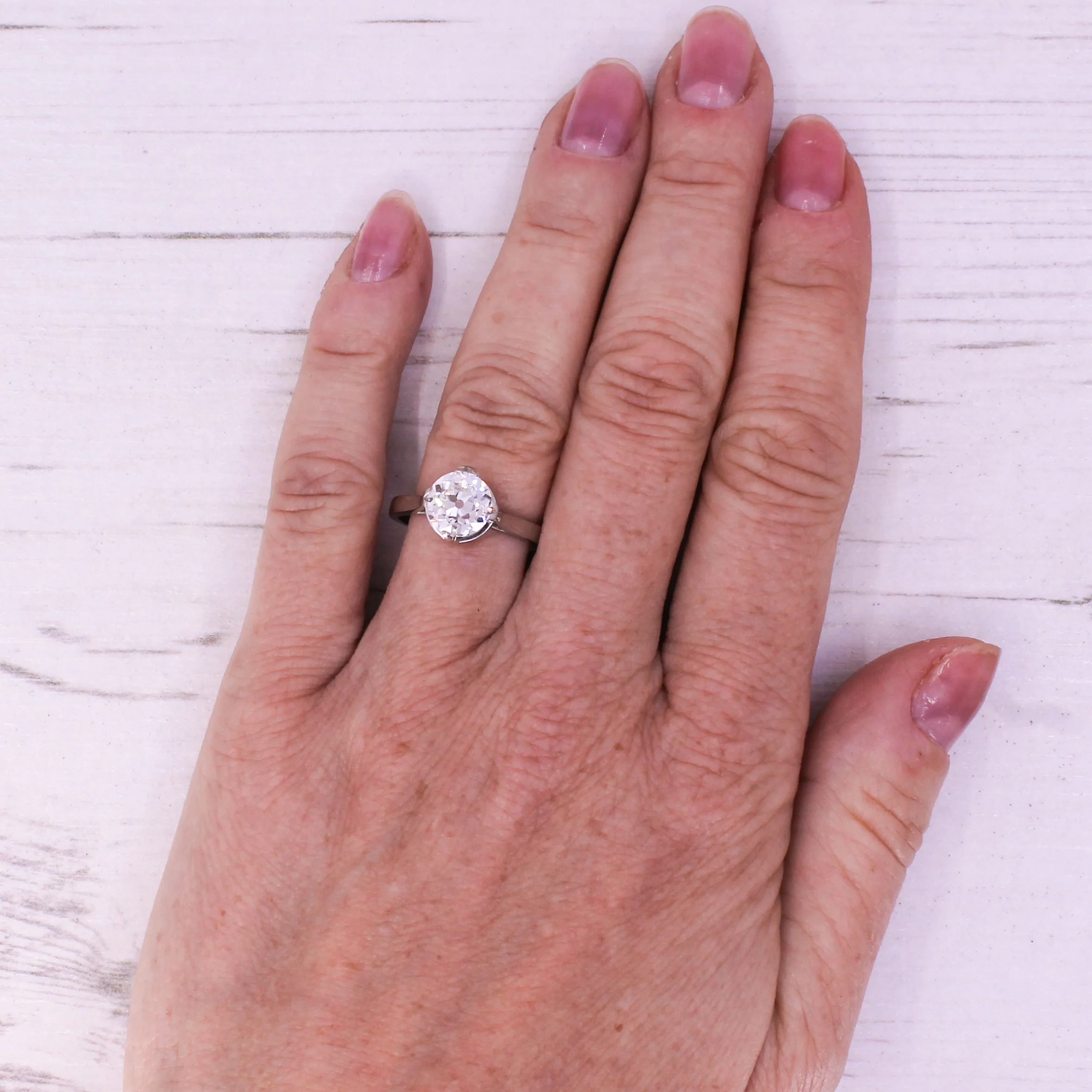 Art Deco 2.01 Carat Old Cut Diamond Engagement Ring, circa 1920 - Image 7