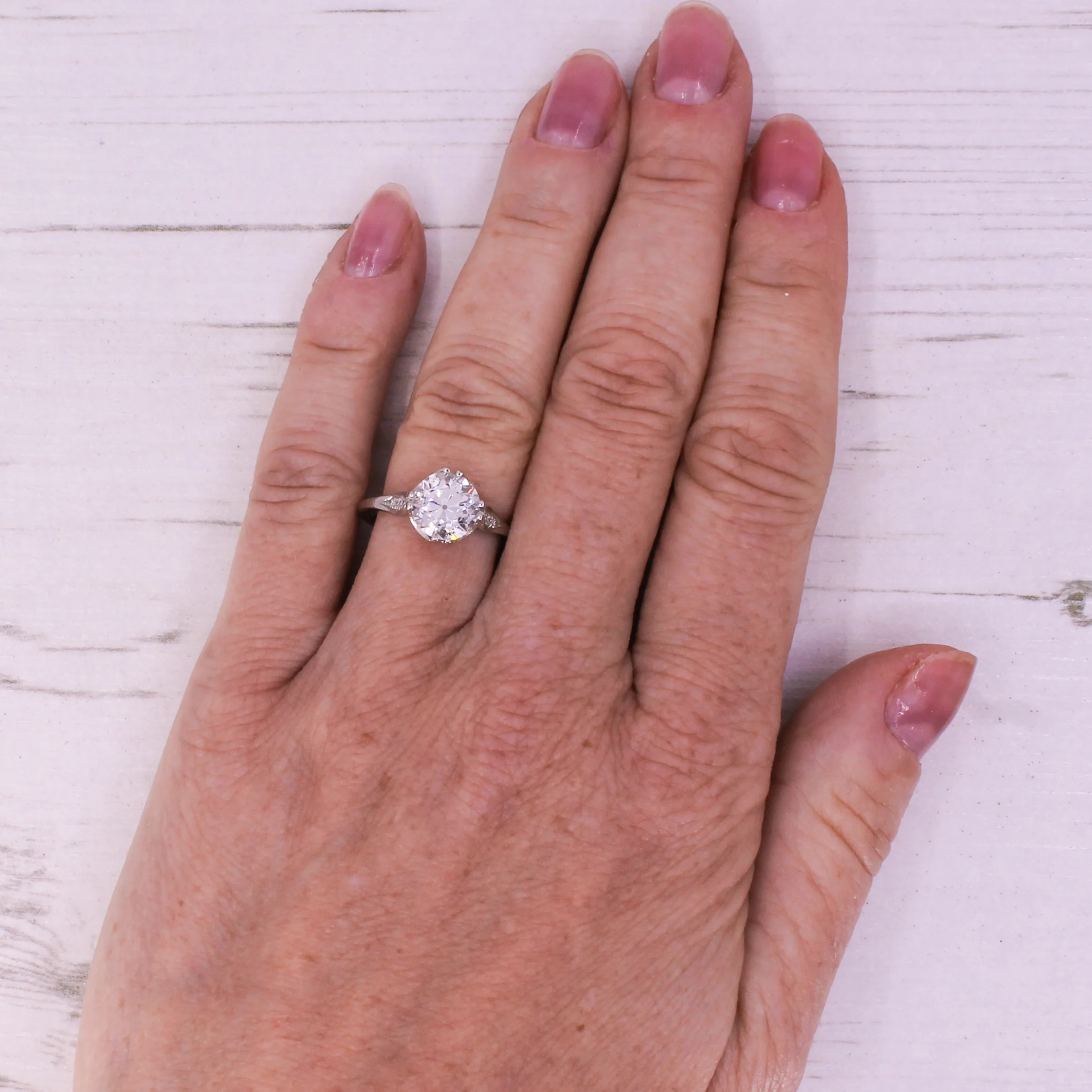 Art Deco 2.06 Carat Old Cut Diamond Engagement Ring, circa 1920 - Image 7