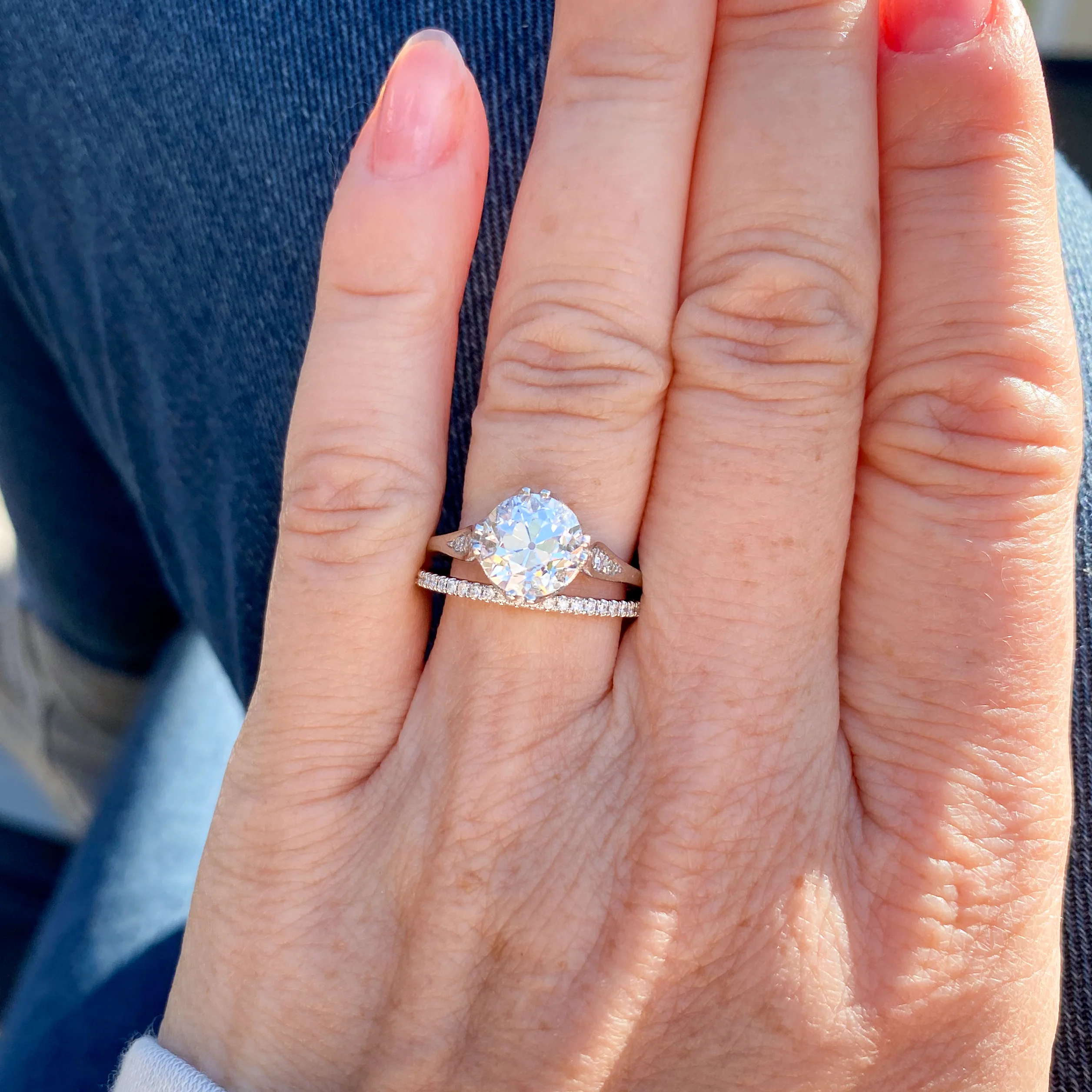 Art Deco 2.06 Carat Old Cut Diamond Engagement Ring, circa 1920 - Image 8