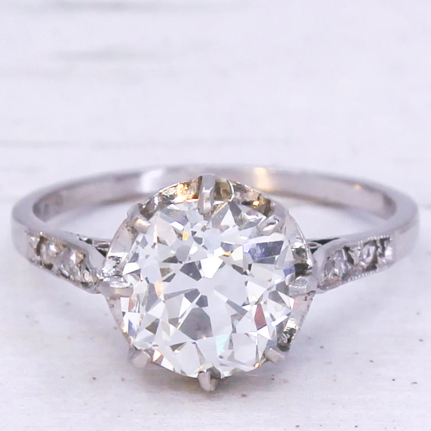 Art Deco 2.07 Carat Old Cut Diamond Engagement Ring, circa 1925 - Image 3