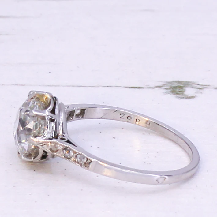 Art Deco 2.07 Carat Old Cut Diamond Engagement Ring, circa 1925 - Image 4