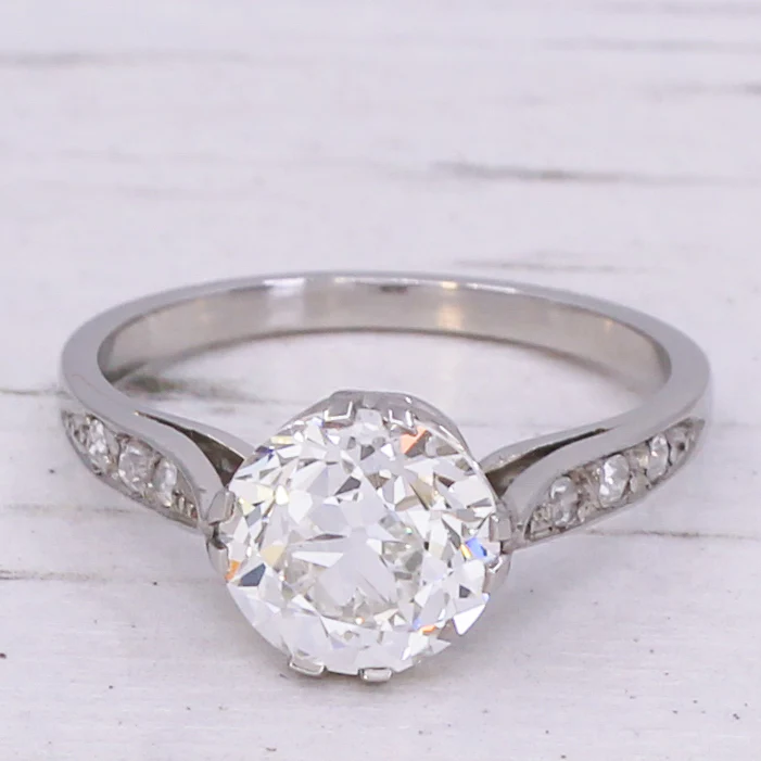 Art Deco 2.14 Carat Old Cut Diamond Engagement Ring, circa 1920 - Image 3