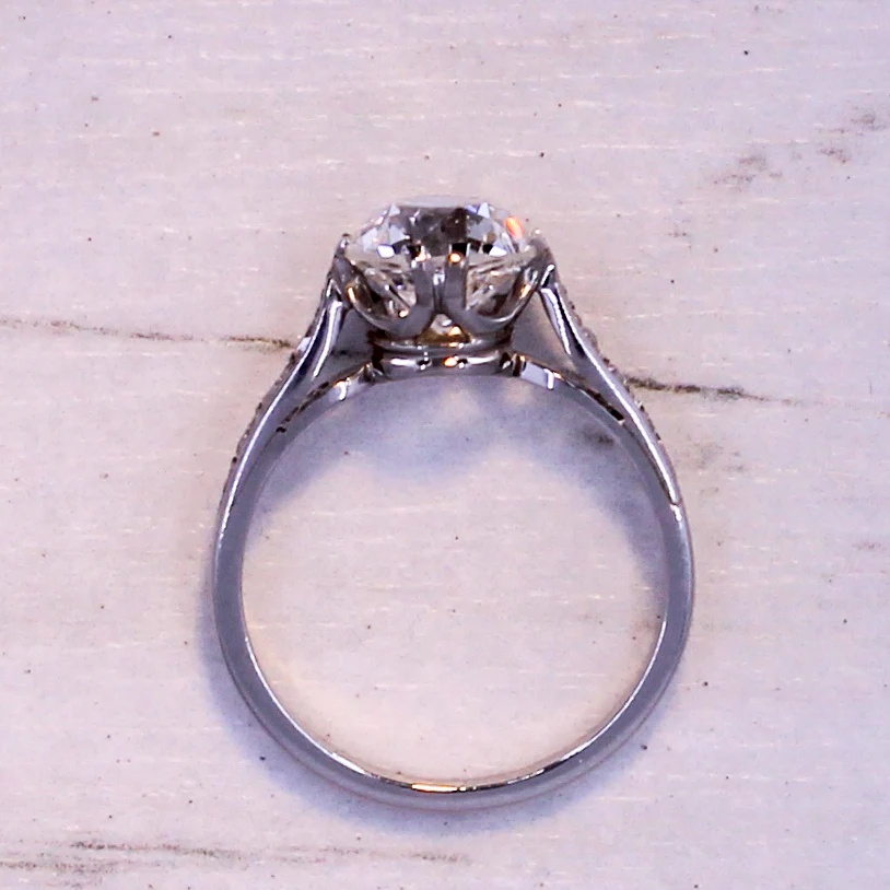 Art Deco 2.14 Carat Old Cut Diamond Engagement Ring, circa 1920 - Image 6
