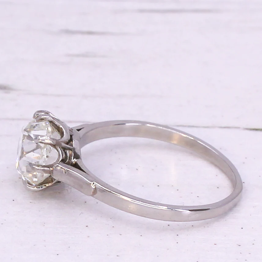 Art Deco 2.32 Carat Old Mine Cut Diamond Engagement Ring, circa 1920 - Image 4