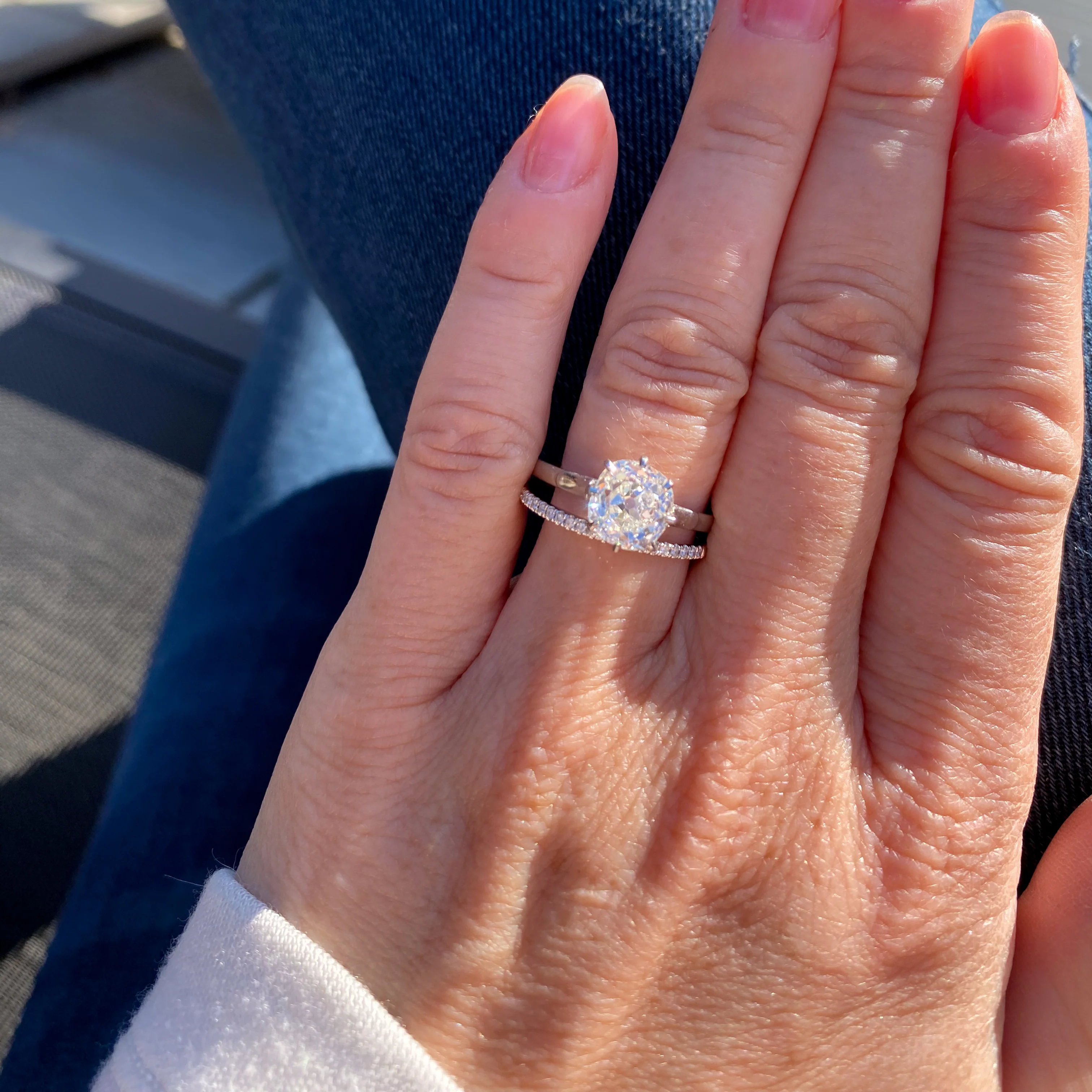 Art Deco 2.32 Carat Old Mine Cut Diamond Engagement Ring, circa 1920 - Image 9