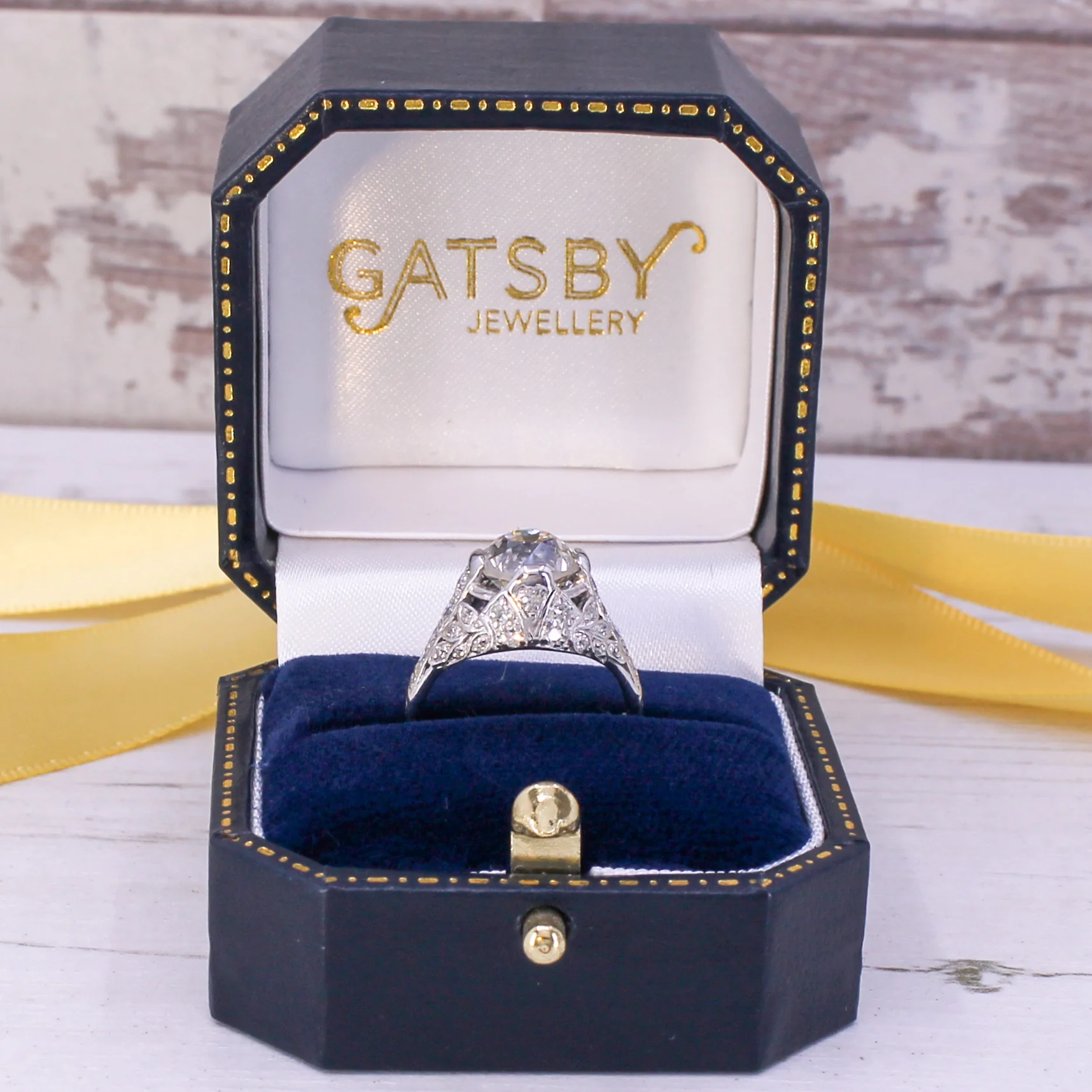 Art Deco 2.81 Carat Old European Cut Diamond Ring, circa 1920 - Image 10