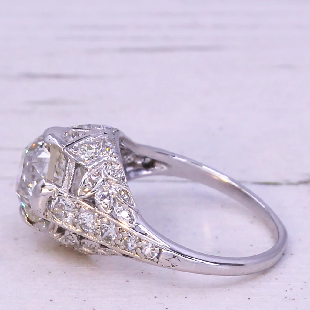 Art Deco 2.81 Carat Old European Cut Diamond Ring, circa 1920 - Image 4