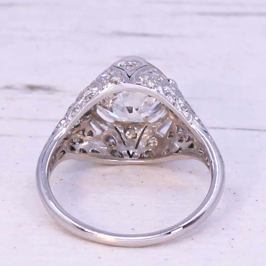 Art Deco 2.81 Carat Old European Cut Diamond Ring, circa 1920 - Image 5