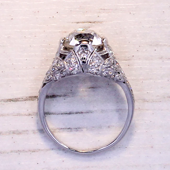 Art Deco 2.81 Carat Old European Cut Diamond Ring, circa 1920 - Image 6