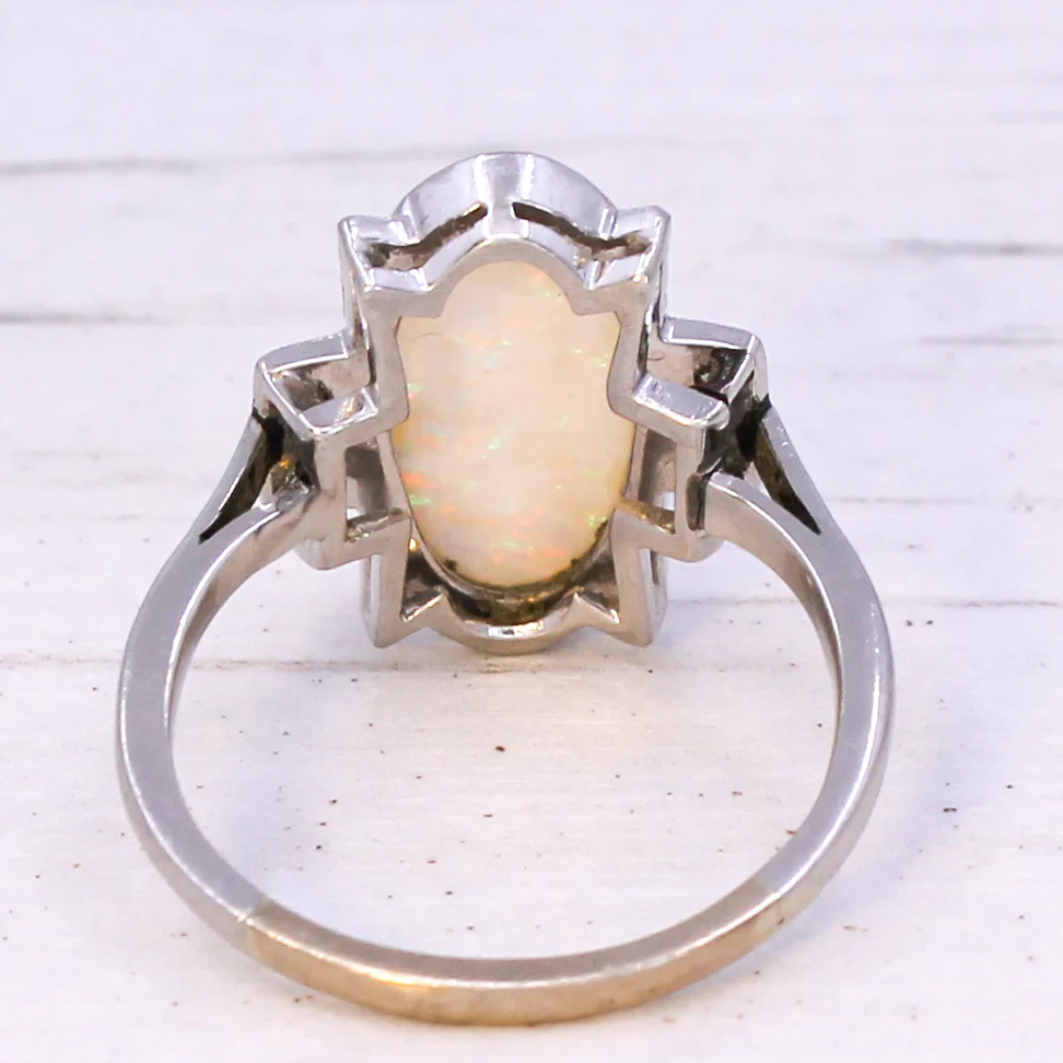 Art Deco 3.50 Carat Opal & Diamond Ring, circa 1930 - Image 5