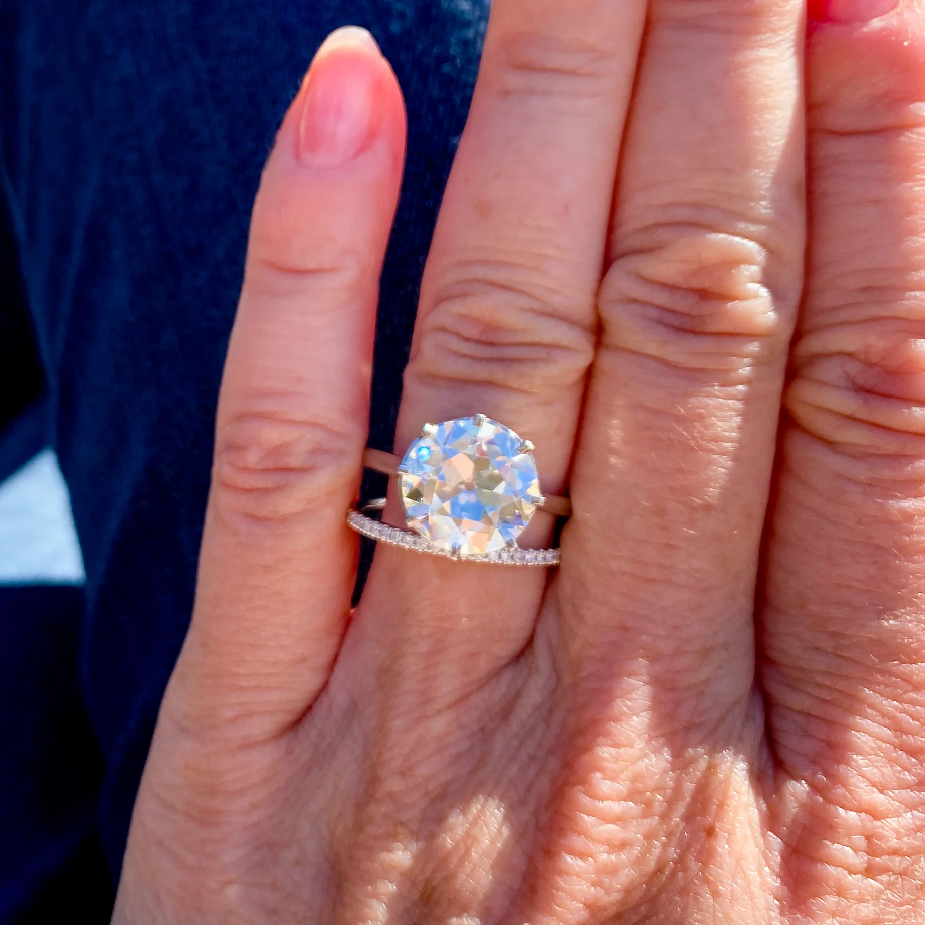 Art Deco 4.45 Carat Old European Cut Diamond Engagement Ring, circa 1940 - Image 9