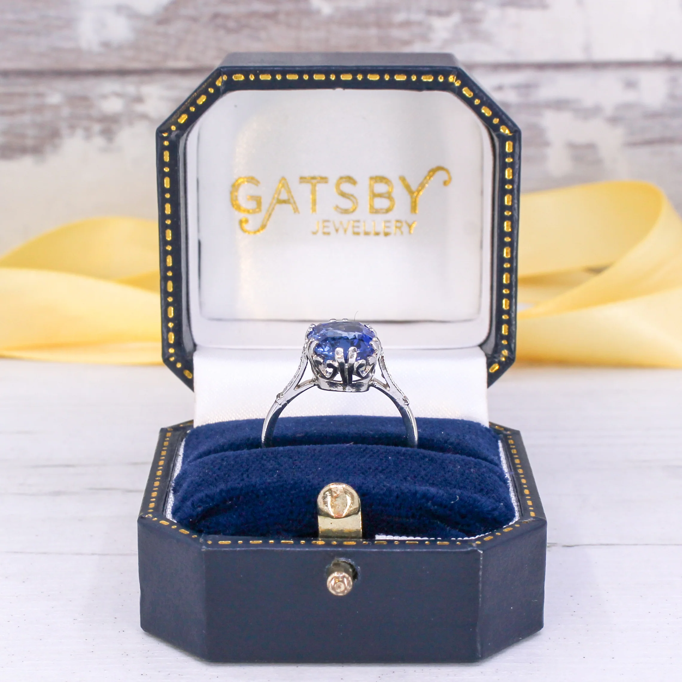 Art Deco 5.07 Carat Ceylon Sapphire Solitaire Ring, circa 1920 - Image 9