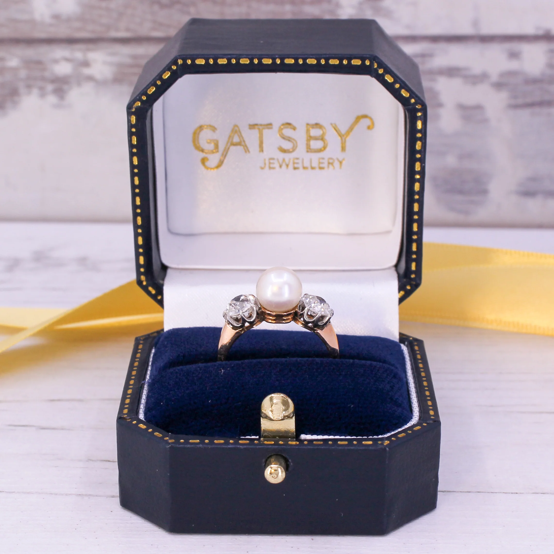 Art Deco Pearl & 1.20 Carat Diamond Trilogy Ring, circa 1930 - Image 10