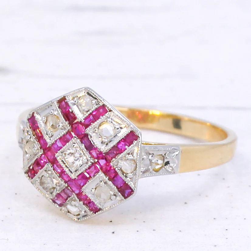 Art Deco Ruby & Diamond Dress Ring, circa 1930