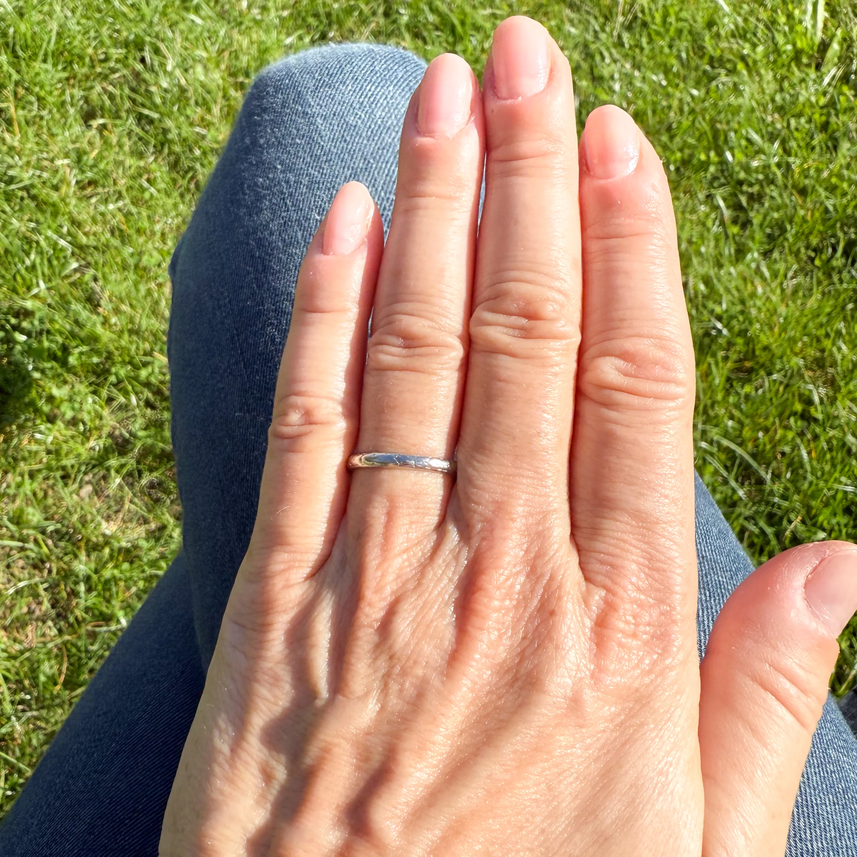 Art Deco Wedding Band Ring, Platinum, size M 1/2 - Image 4