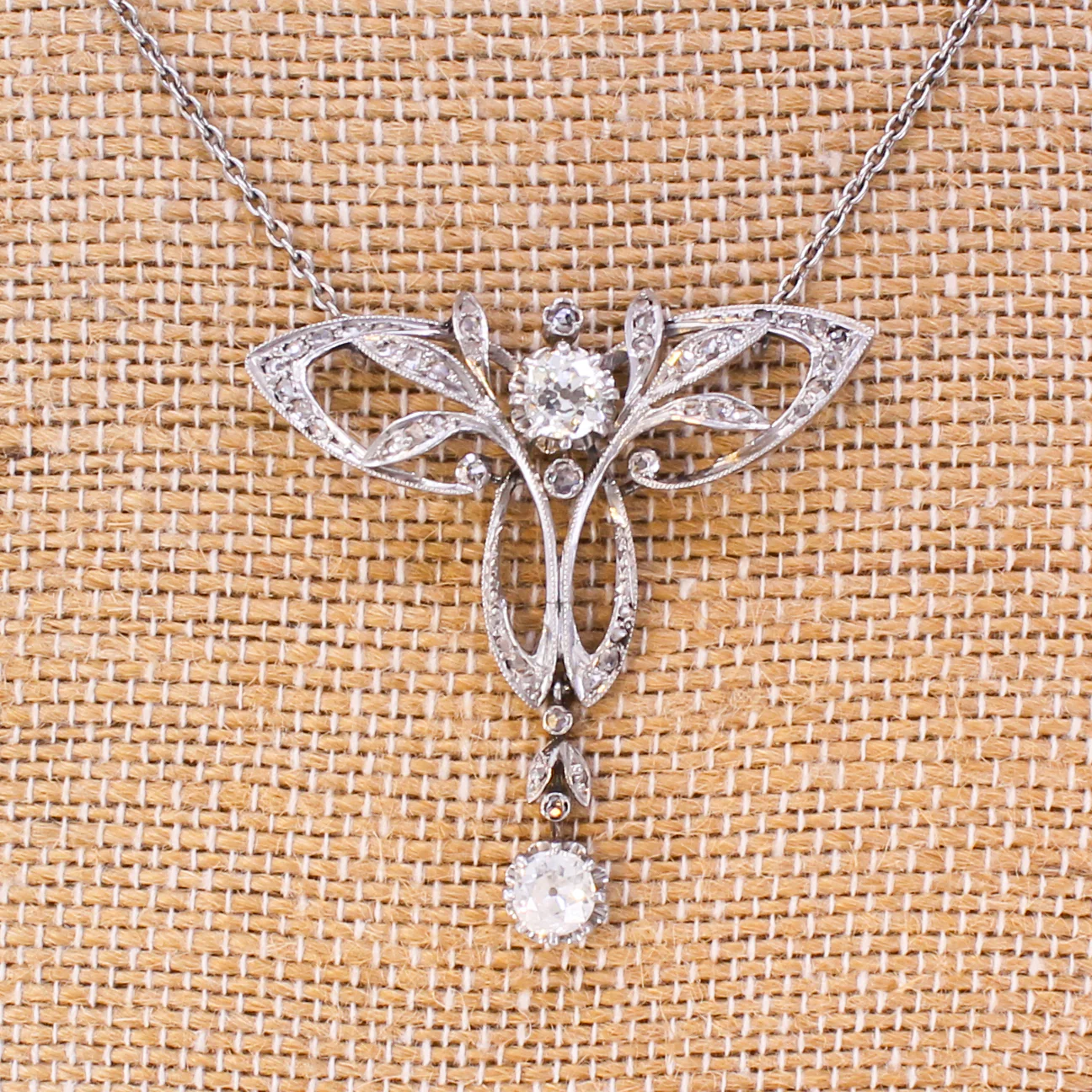 Art Nouveau 1.90 Carat Old Cut Diamond Pendant, circa 1915 - Image 6