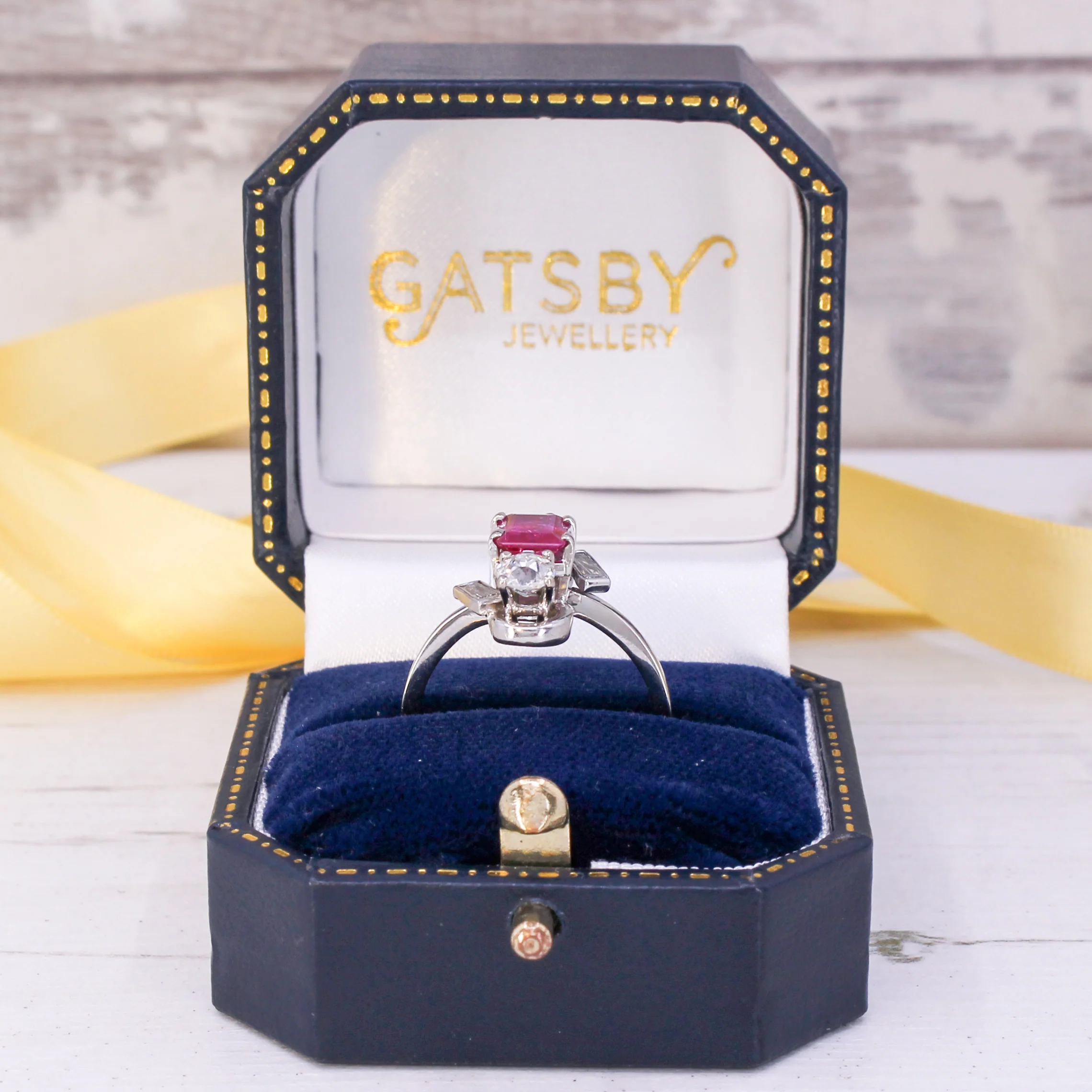 Art Deco 1.25 Carat Natural Burmese Ruby & Diamond Ring, circa 1935 - Image 8