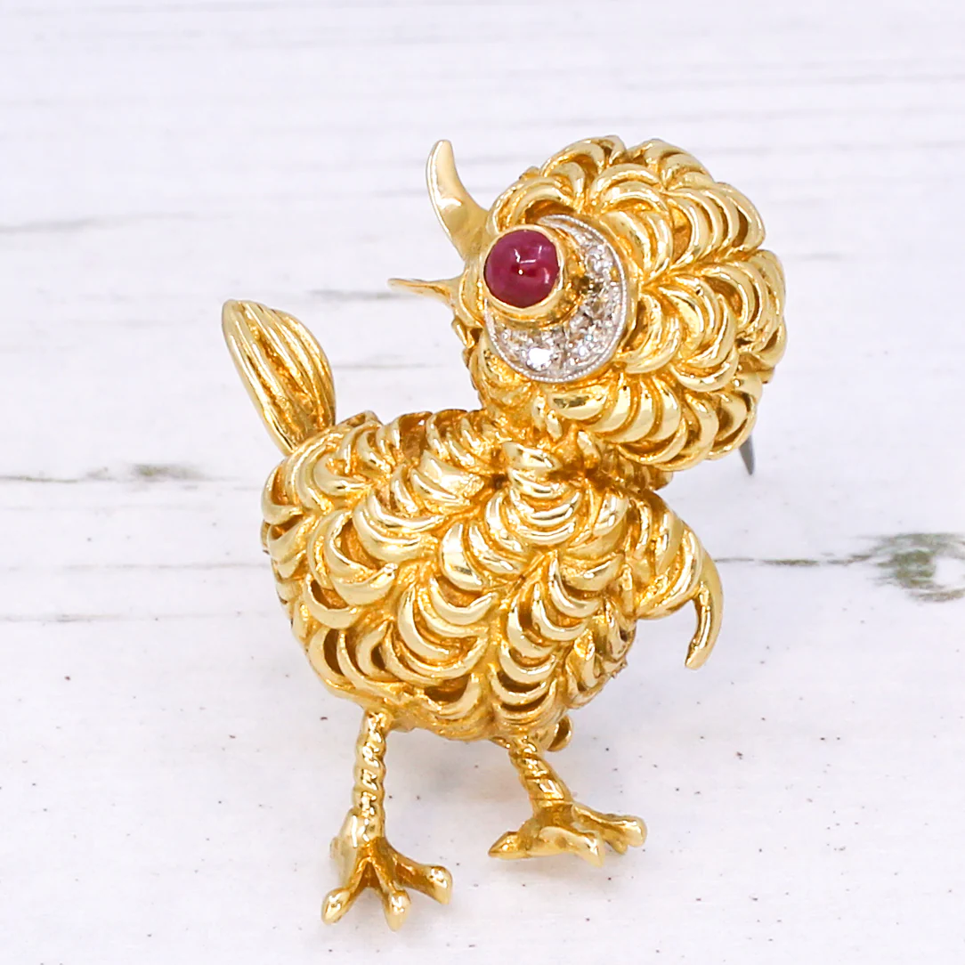 Vintage Ben Rosenfeld Chick Brooch, dated 1962 - Image 3