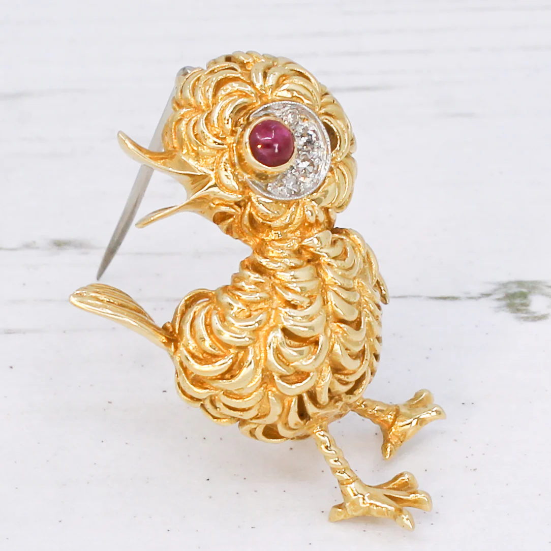 Vintage Ben Rosenfeld Chick Brooch, dated 1962 - Image 4
