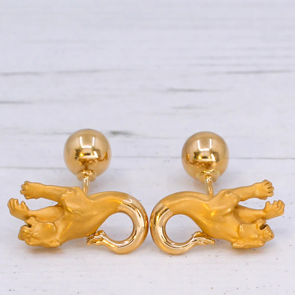 CARRERA Y CARRERA Panther Cufflinks, 18k Gold - Image 8