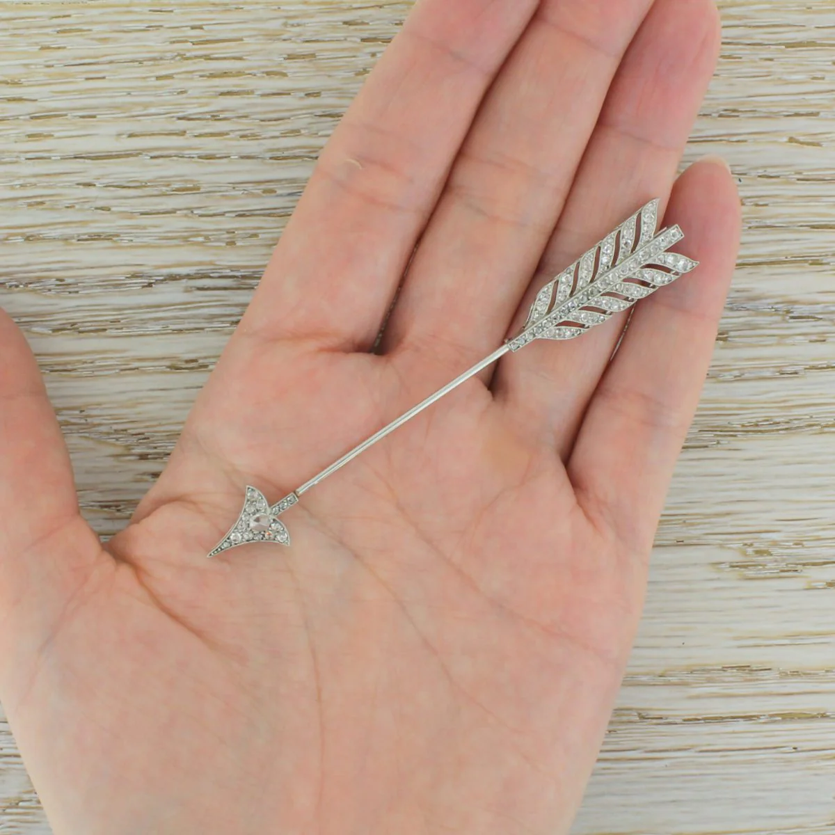 CARTIER Belle Epoque Rose Cut Diamond Jabot Pin, circa 1910 - Image 10