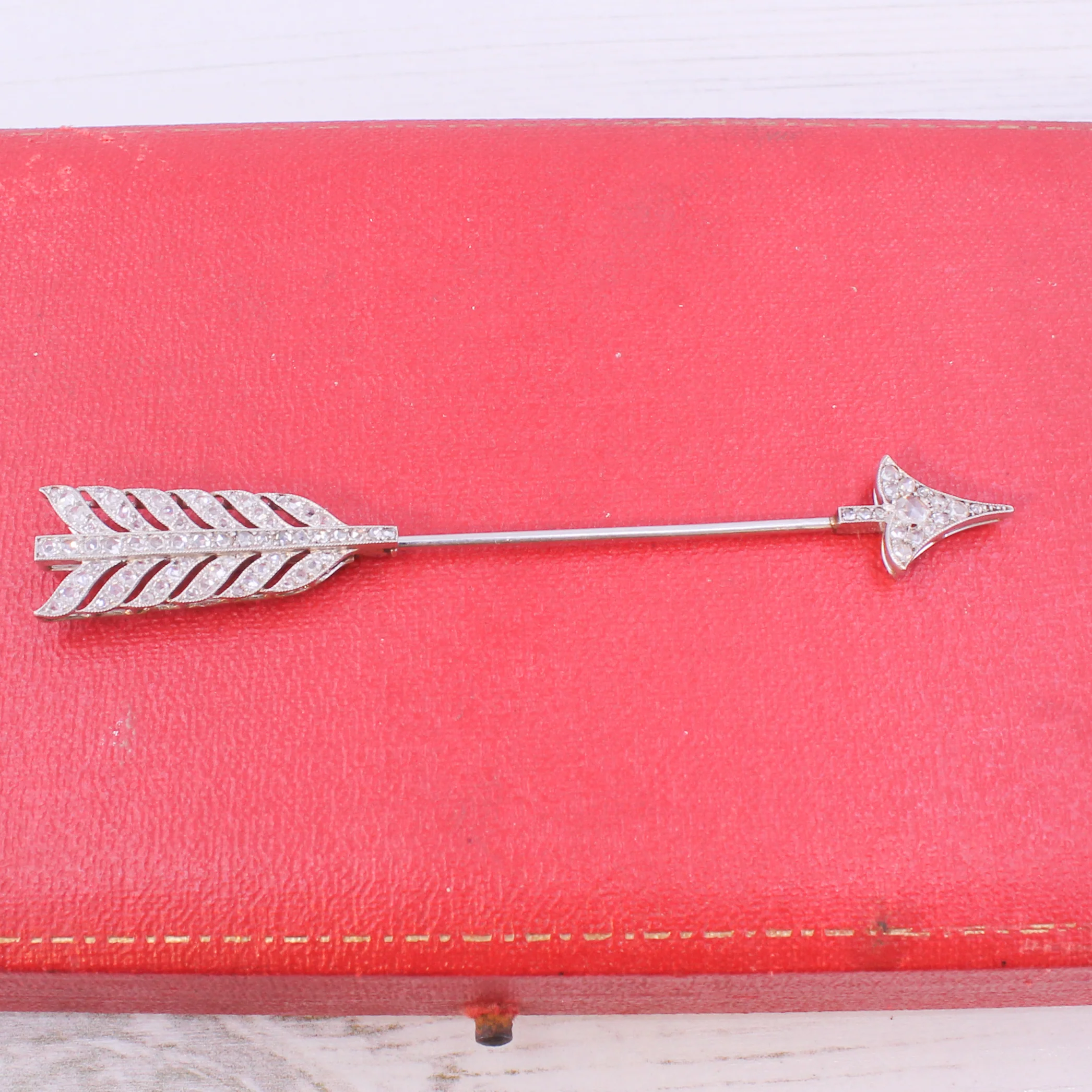 CARTIER Belle Epoque Rose Cut Diamond Jabot Pin, circa 1910 - Image 3