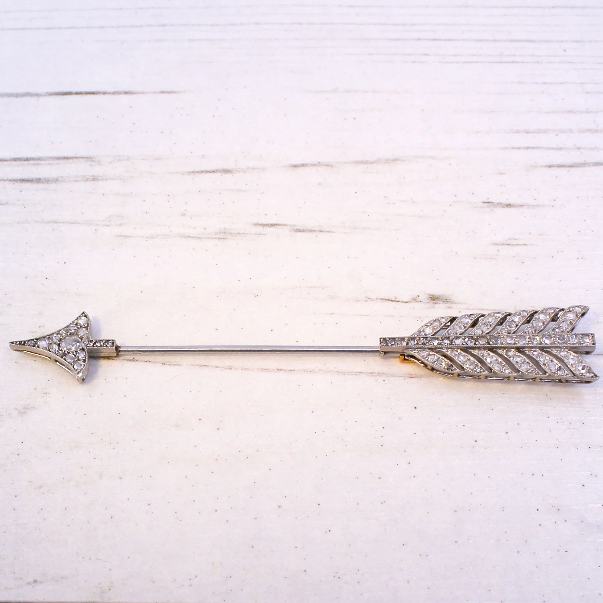 CARTIER Belle Epoque Rose Cut Diamond Jabot Pin, circa 1910 - Image 7