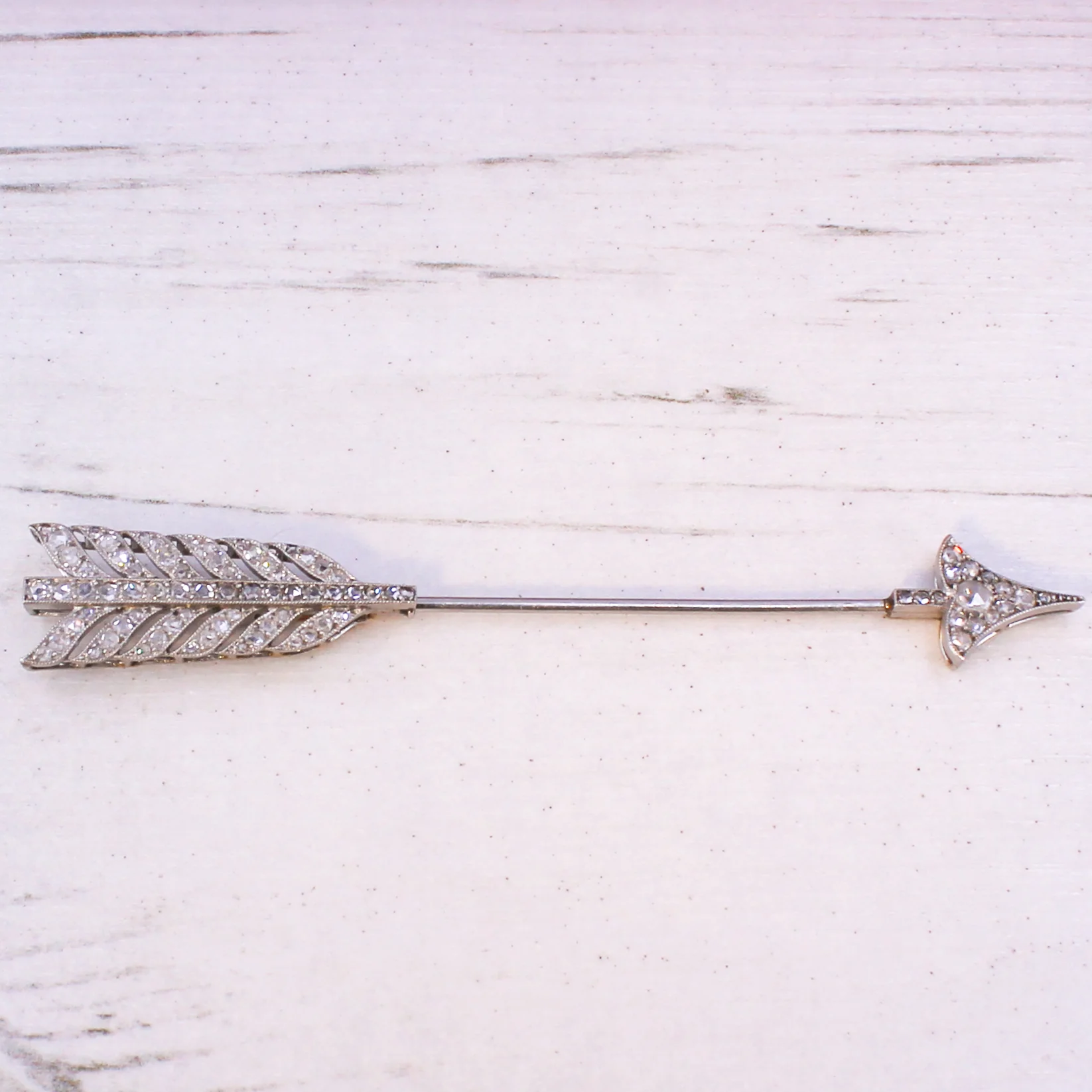 CARTIER Belle Epoque Rose Cut Diamond Jabot Pin, circa 1910 - Image 9