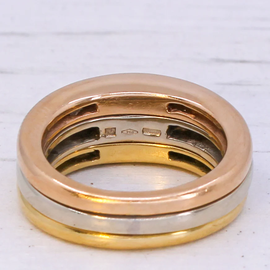 CARTIER Diamond Trinity Ring, 18k Rose, Yellow & White Gold - Image 6