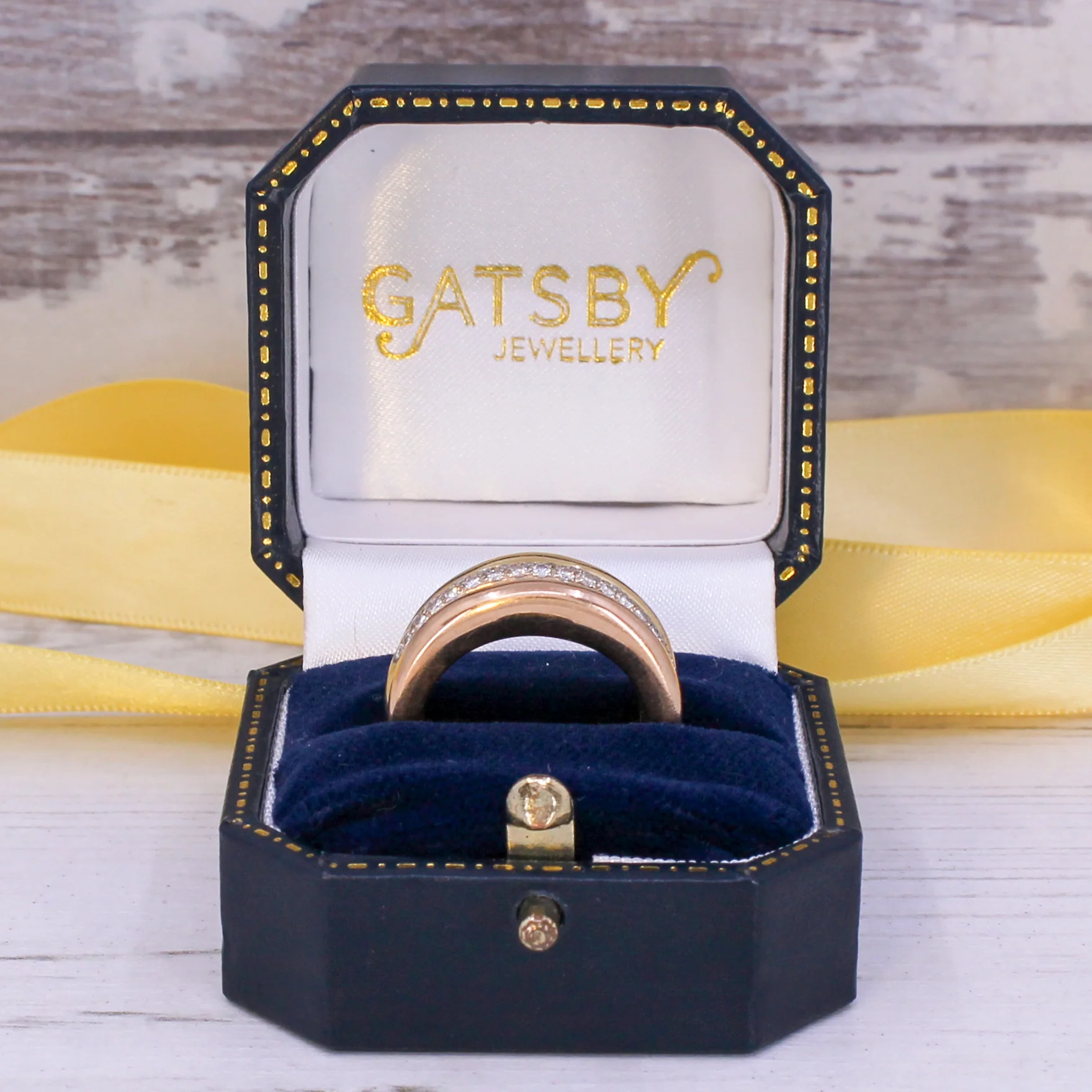 CARTIER Diamond Trinity Ring, 18k Rose, Yellow & White Gold - Image 9