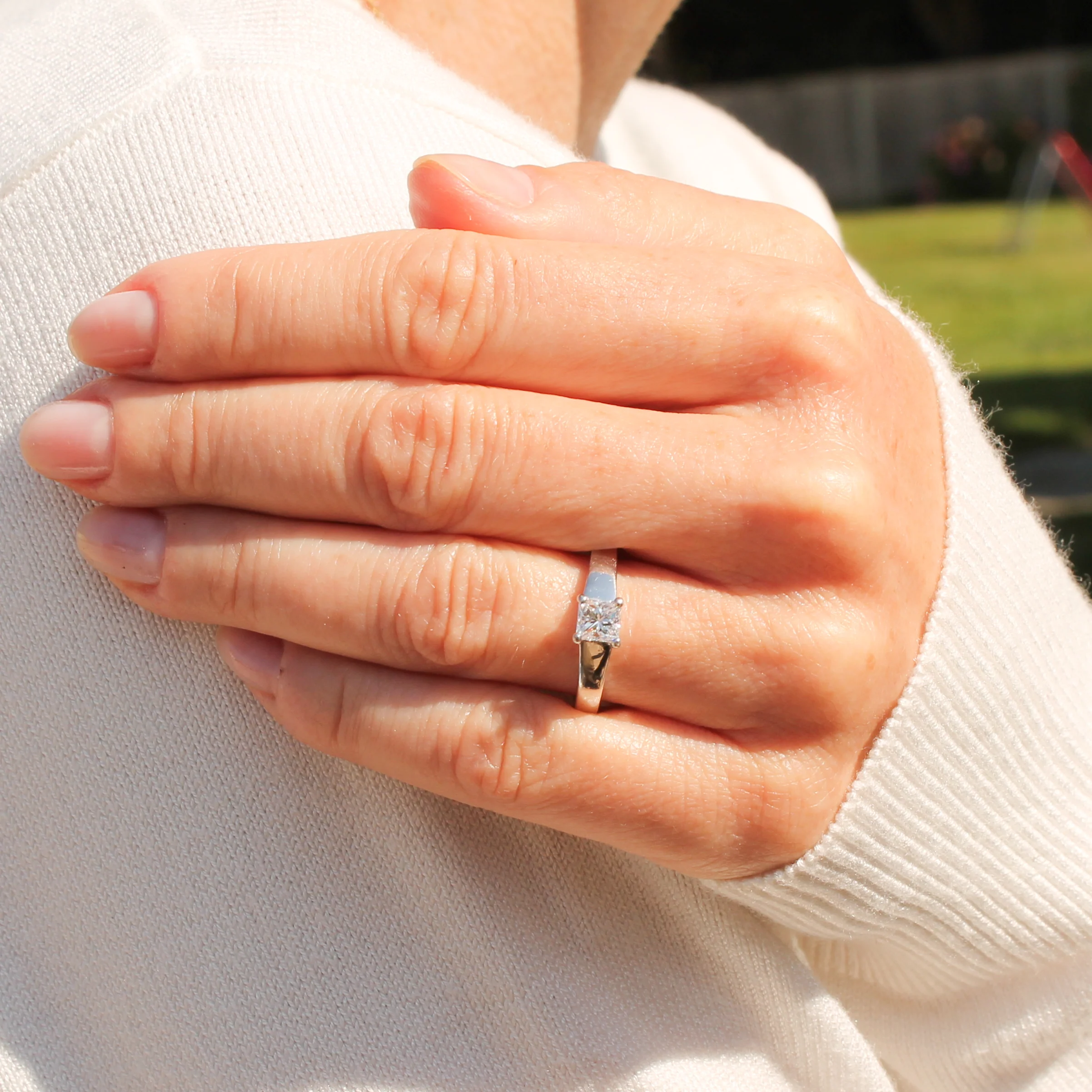Contemporary 0.57 Carat Princess Cut Diamond Ring, dated 2000 - Image 7