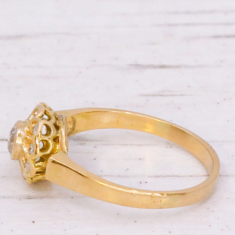 Edwardian 0.31 Carat Old Cut Diamond Cluster Ring, circa 1910 - Image 5