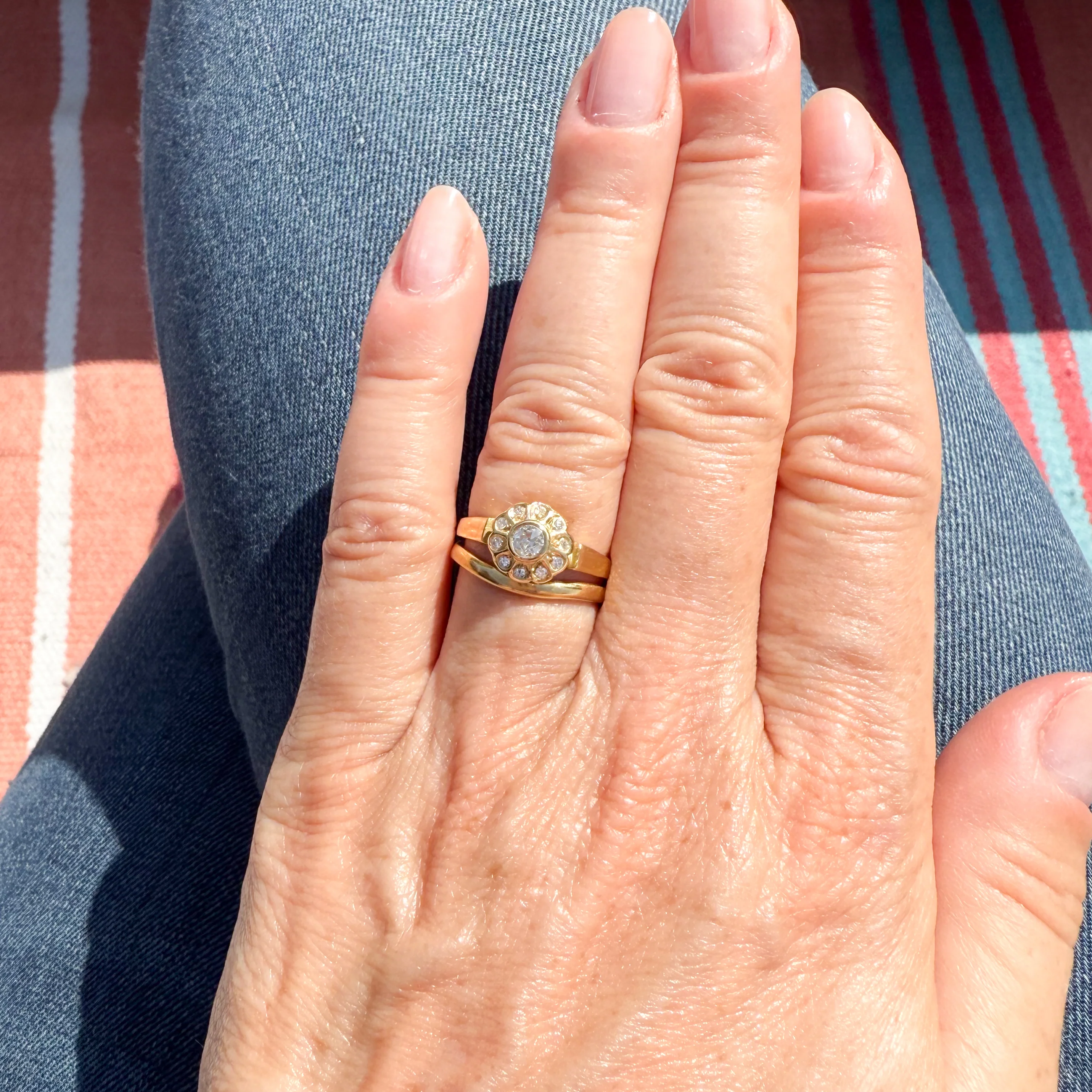 Edwardian 0.31 Carat Old Cut Diamond Cluster Ring, circa 1910 - Image 8